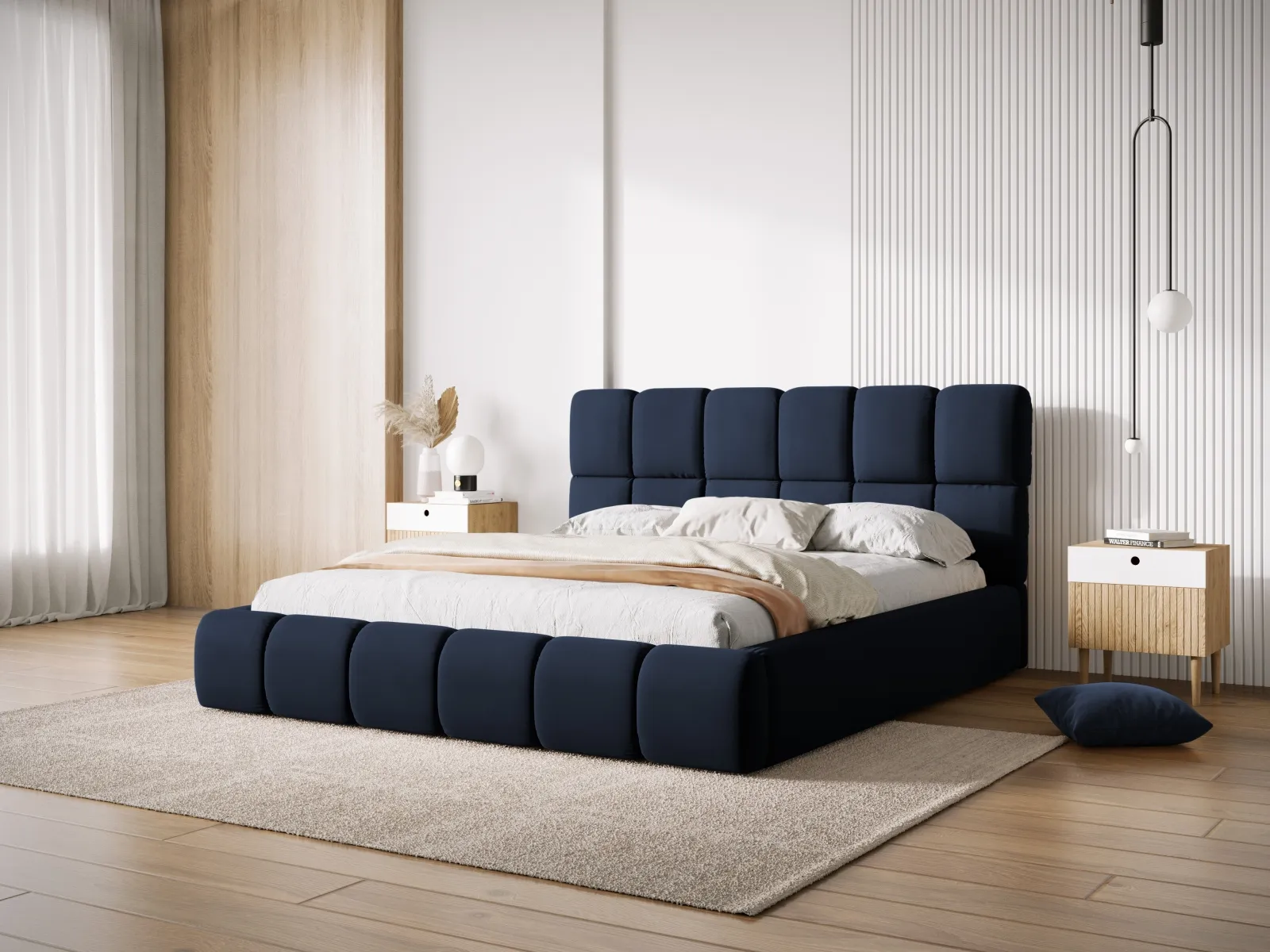 Bellis Bett mit Kopfteil und Stauraum Bezug aus Samt oder Chenille, 180x200 cm - Image 58