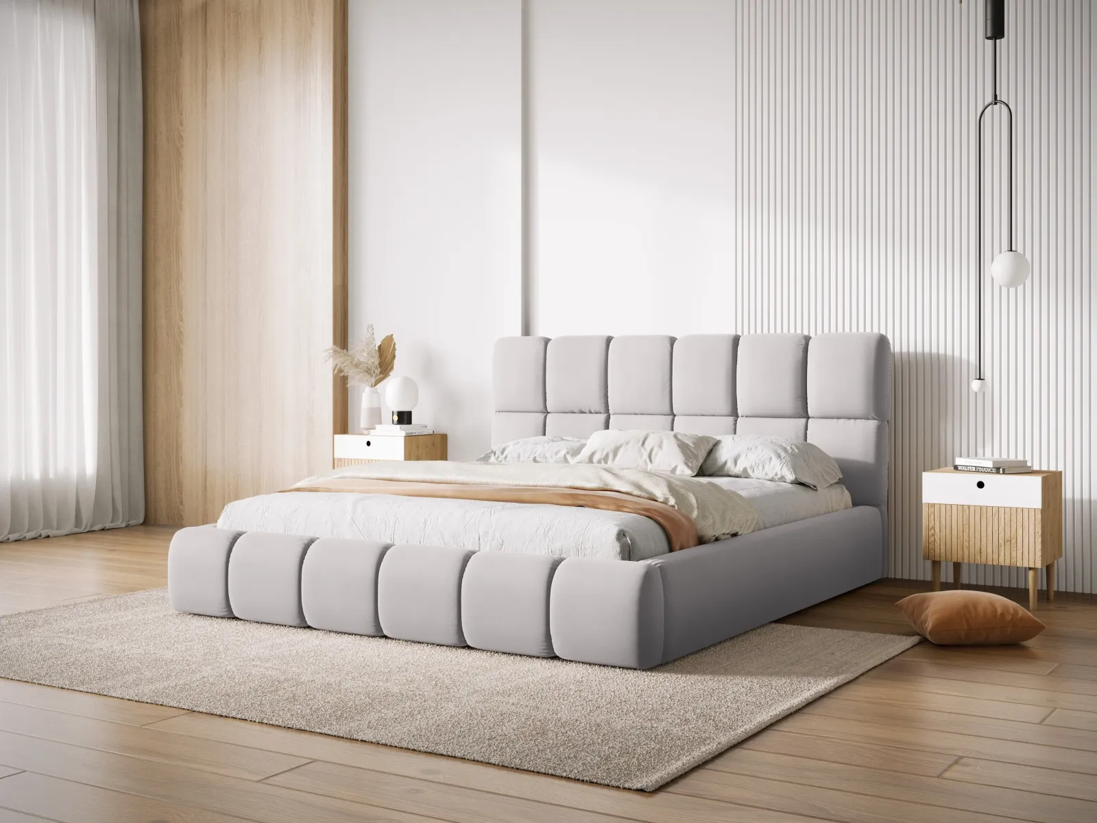 Bellis Bett mit Kopfteil und Stauraum Bezug aus Samt oder Chenille, 180x200 cm - Image 65