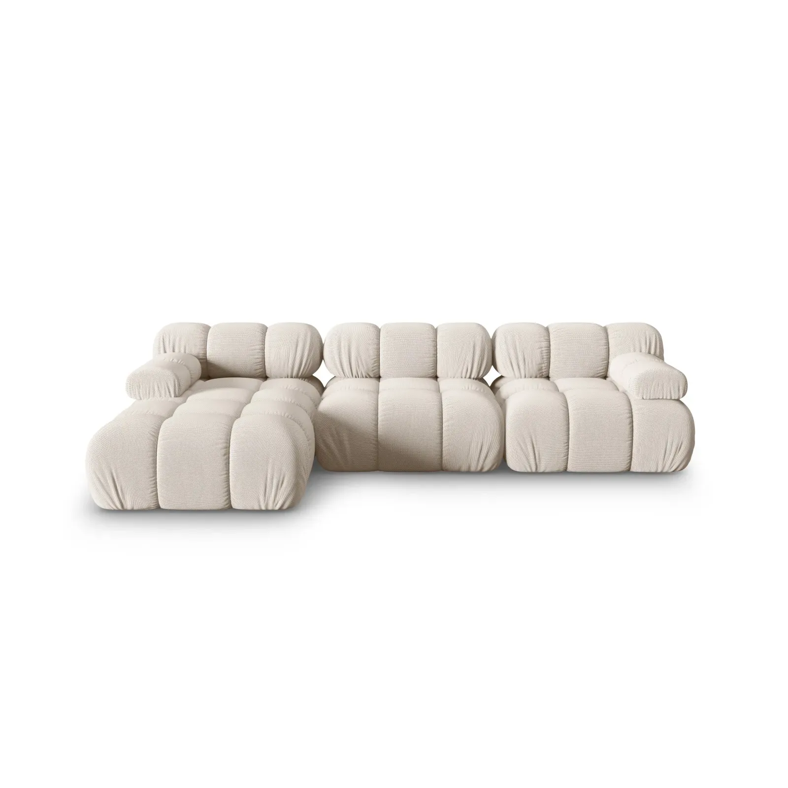 Bellis Modulares 4-Sitzer Sofa Chaise Longue Links mit Samtbezug oder 3D-Stoff, 282 cm