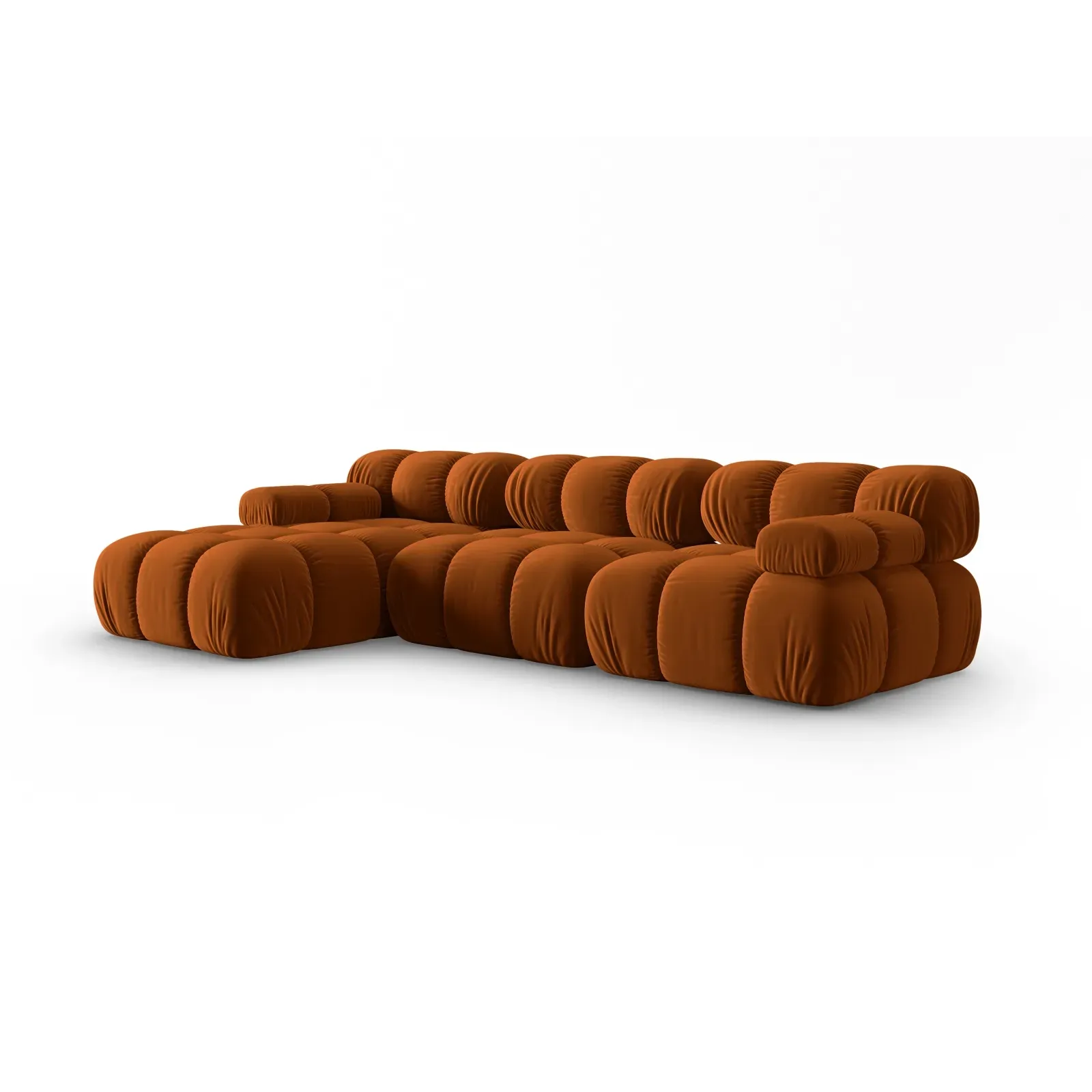 Bellis Modulares 4-Sitzer Sofa Chaise Longue Links mit Samtbezug oder 3D-Stoff, 282 cm - Image 105
