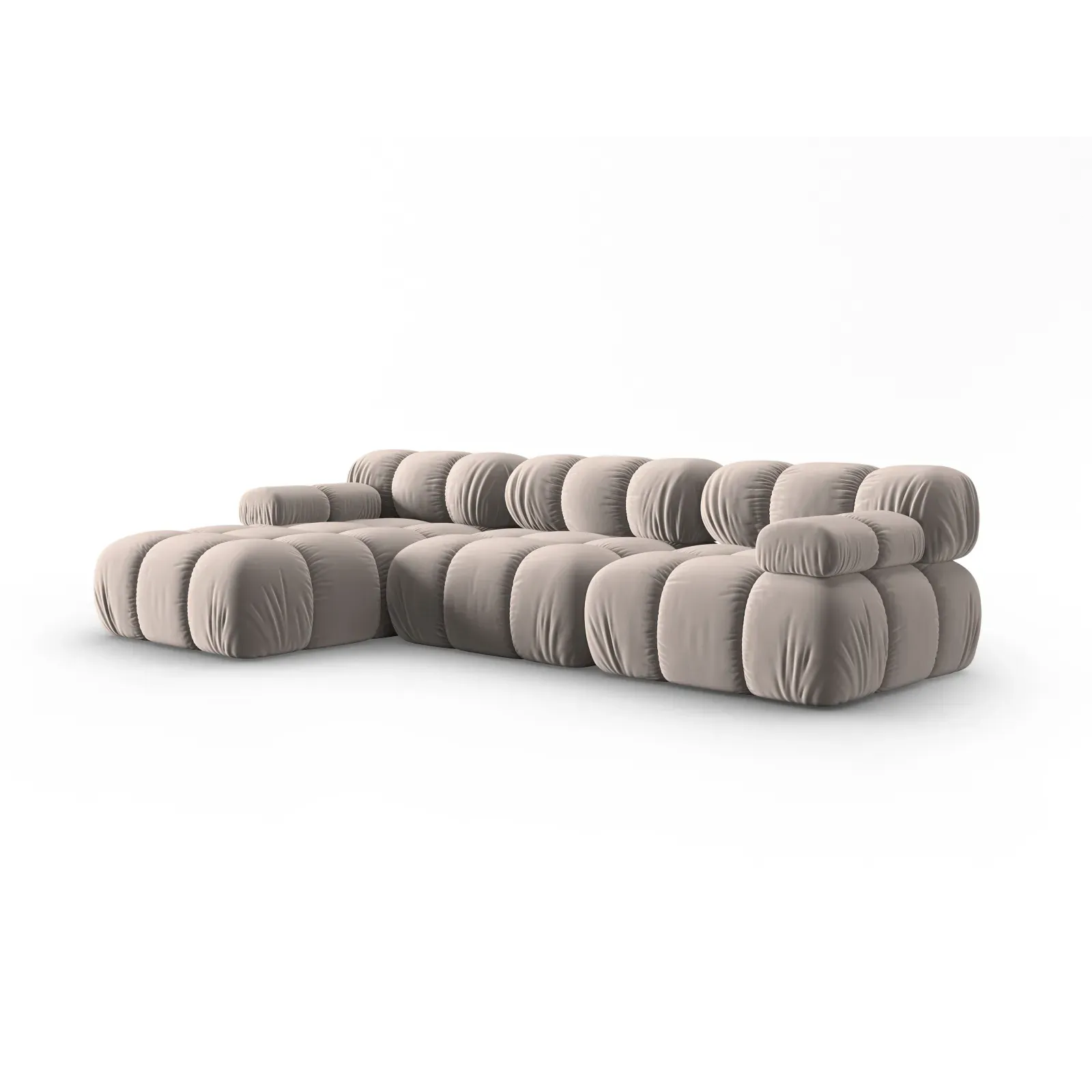 Bellis Modulares 4-Sitzer Sofa Chaise Longue Links mit Samtbezug oder 3D-Stoff, 282 cm - Image 114