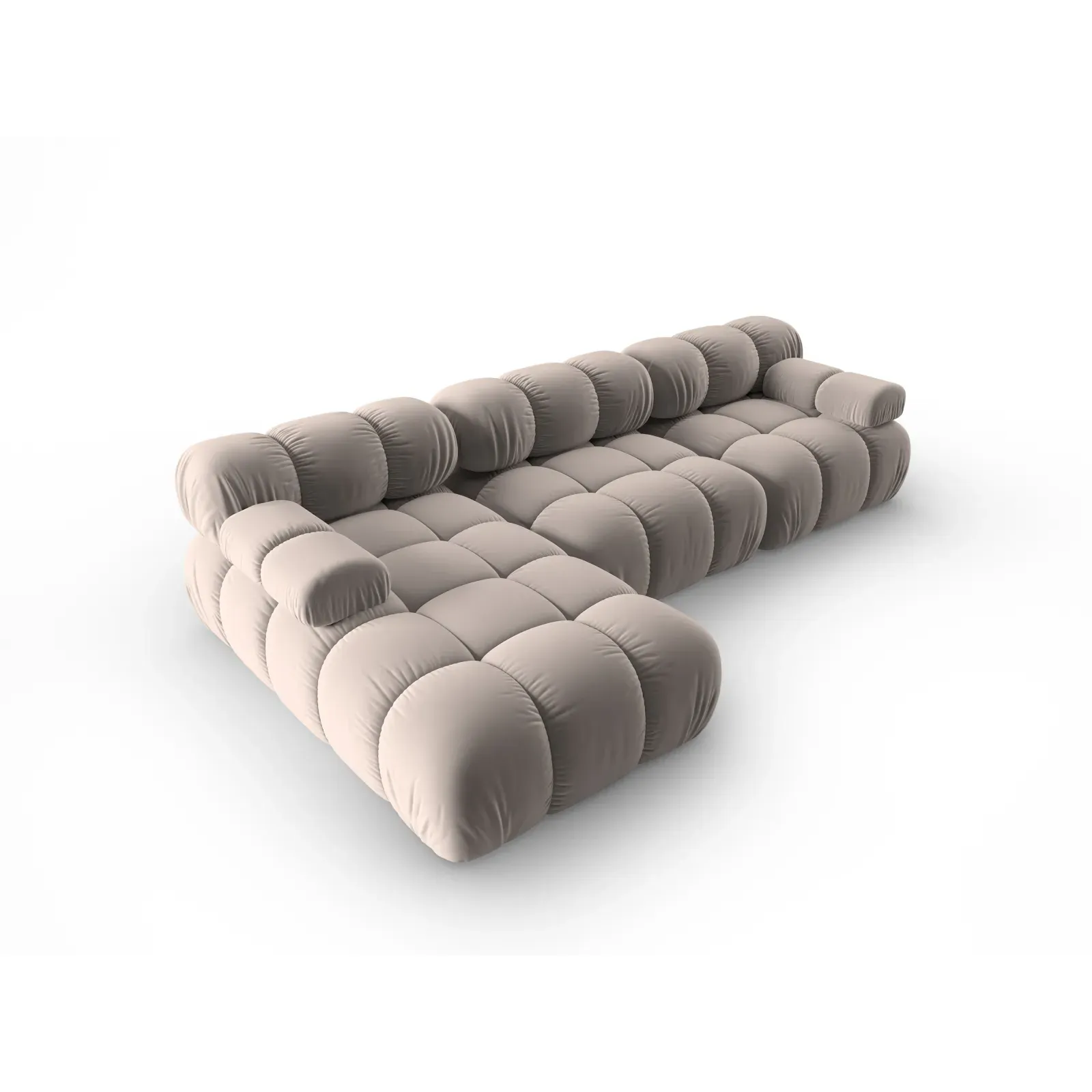Bellis Modulares 4-Sitzer Sofa Chaise Longue Links mit Samtbezug oder 3D-Stoff, 282 cm - Image 115