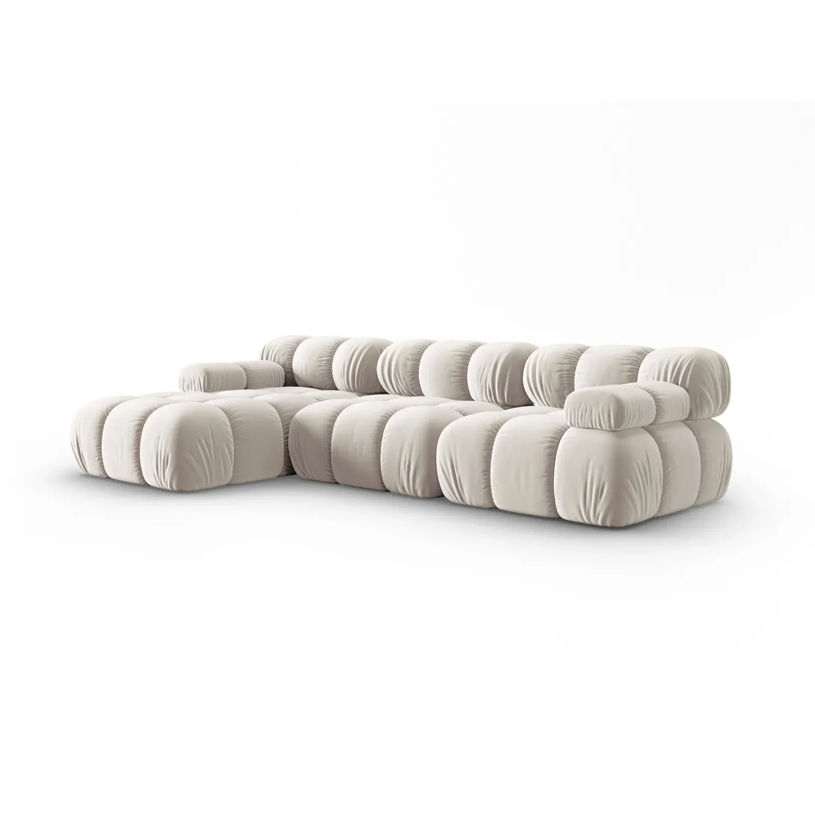 Bellis Modulares 4-Sitzer Sofa Chaise Longue Links mit Samtbezug oder 3D-Stoff, 282 cm - Image 123