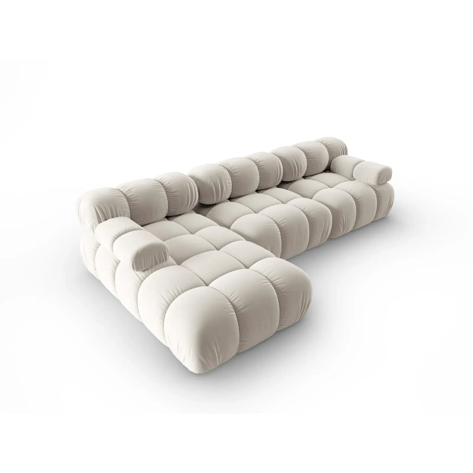 Bellis Modulares 4-Sitzer Sofa Chaise Longue Links mit Samtbezug oder 3D-Stoff, 282 cm - Image 124
