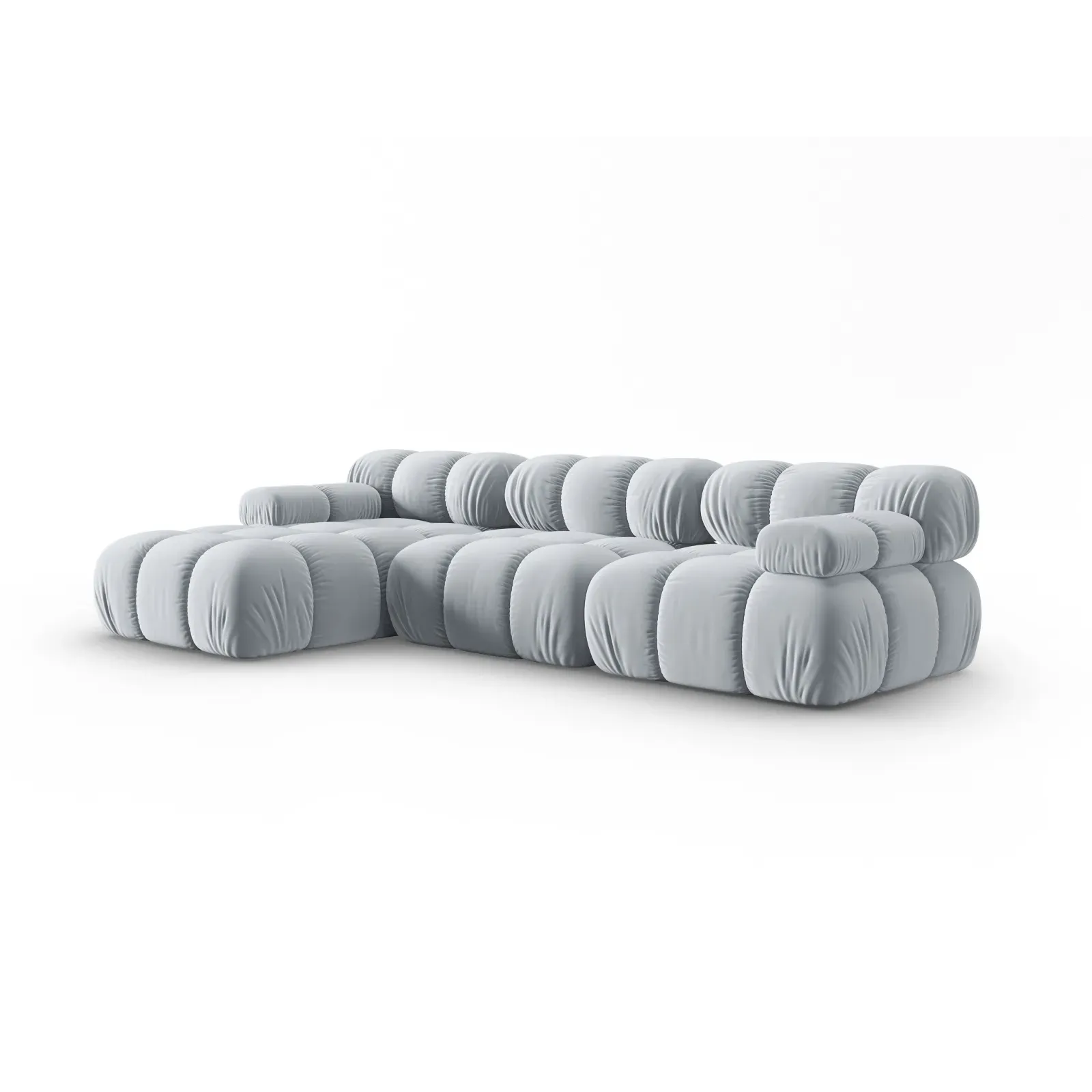 Bellis Modulares 4-Sitzer Sofa Chaise Longue Links mit Samtbezug oder 3D-Stoff, 282 cm - Image 132
