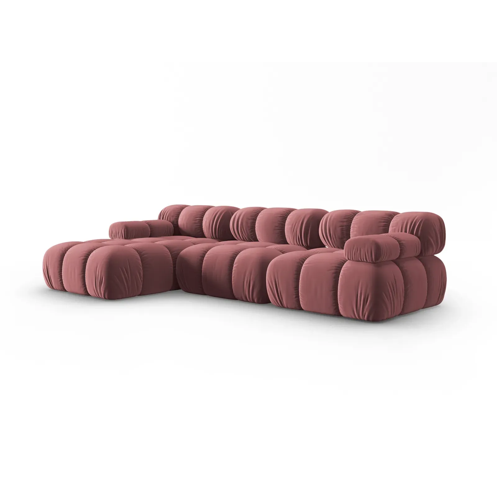 Bellis Modulares 4-Sitzer Sofa Chaise Longue Links mit Samtbezug oder 3D-Stoff, 282 cm - Image 52