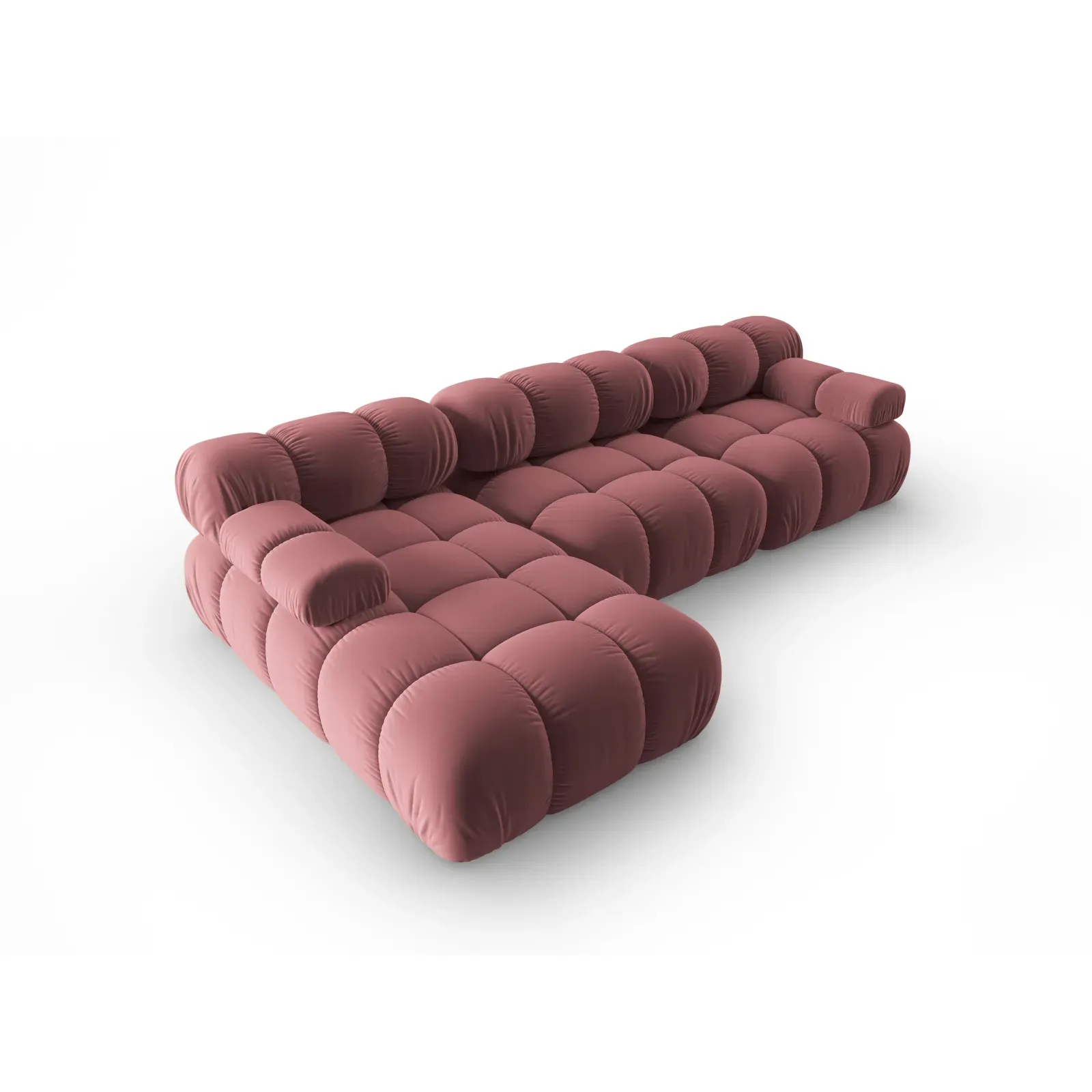 Bellis Modulares 4-Sitzer Sofa Chaise Longue Links mit Samtbezug oder 3D-Stoff, 282 cm - Image 53