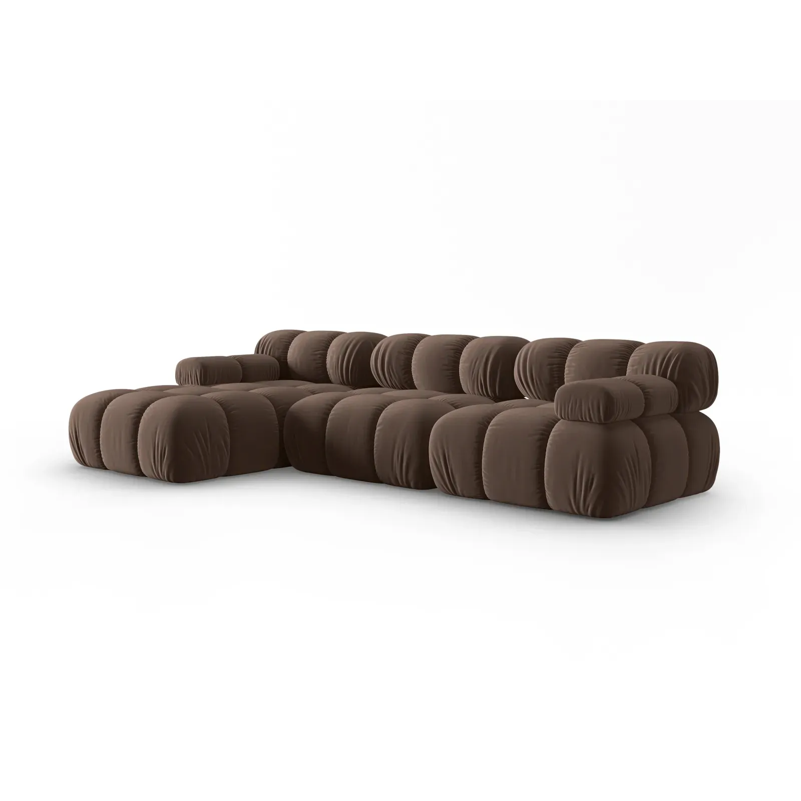 Bellis Modulares 4-Sitzer Sofa Chaise Longue Links mit Samtbezug oder 3D-Stoff, 282 cm - Image 70