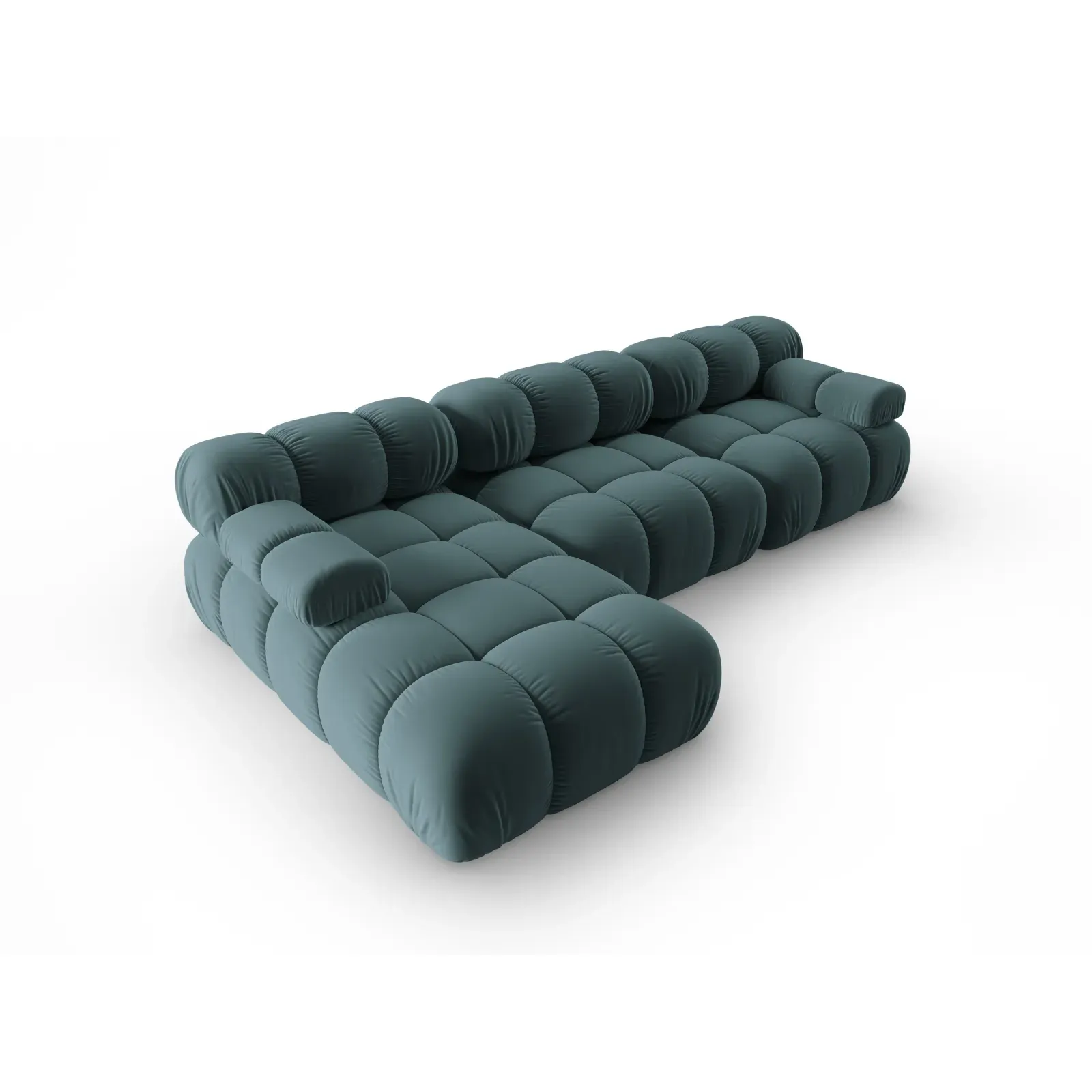 Bellis Modulares 4-Sitzer Sofa Chaise Longue Links mit Samtbezug oder 3D-Stoff, 282 cm - Image 79