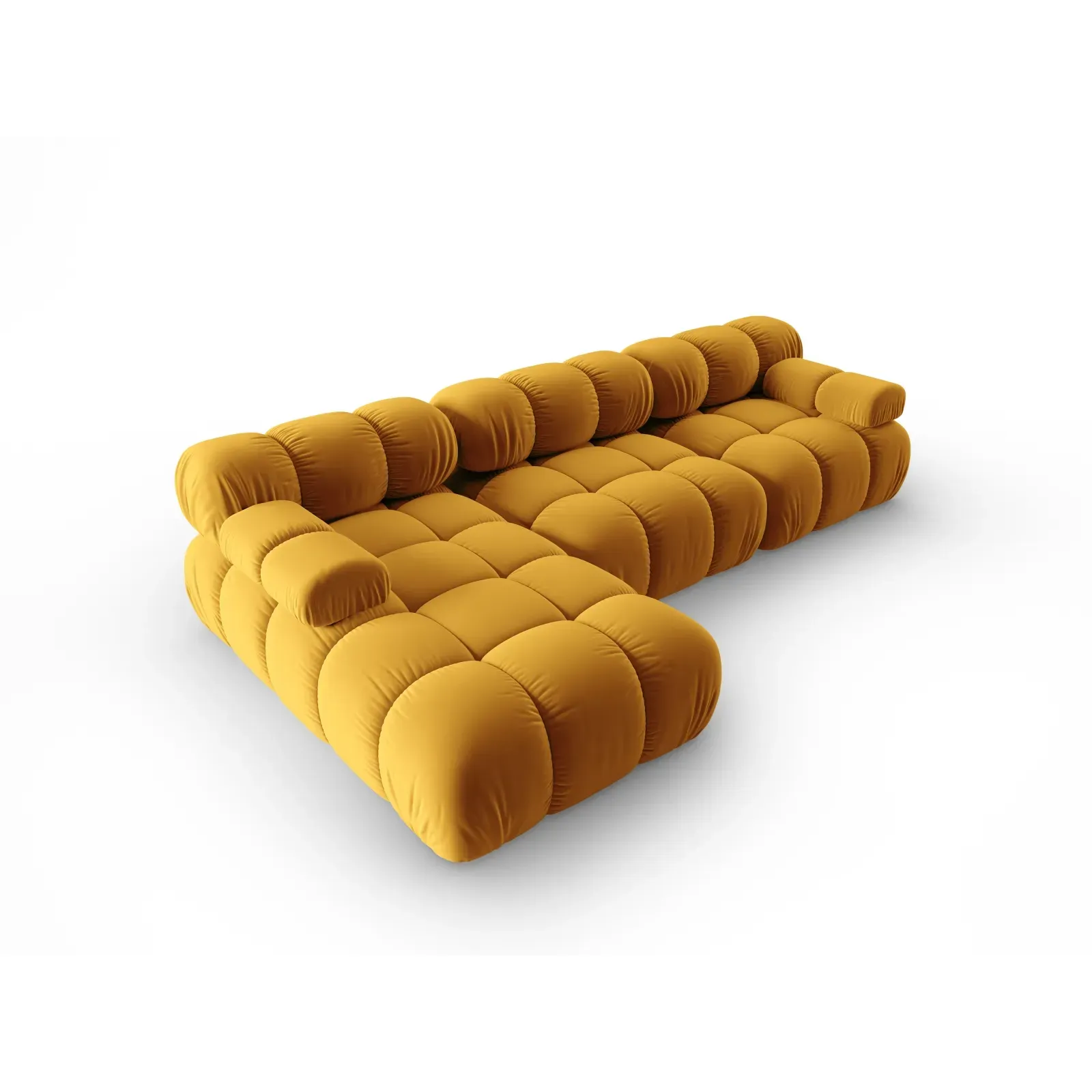 Bellis Modulares 4-Sitzer Sofa Chaise Longue Links mit Samtbezug oder 3D-Stoff, 282 cm - Image 97