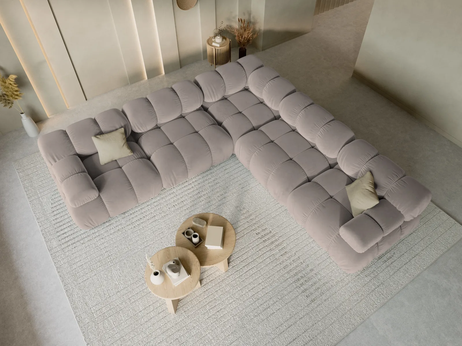 Bellis Modulares 5-Sitzer Ecksofa mit Samtbezug oder 3D-Stoff 282 cm - Image 107