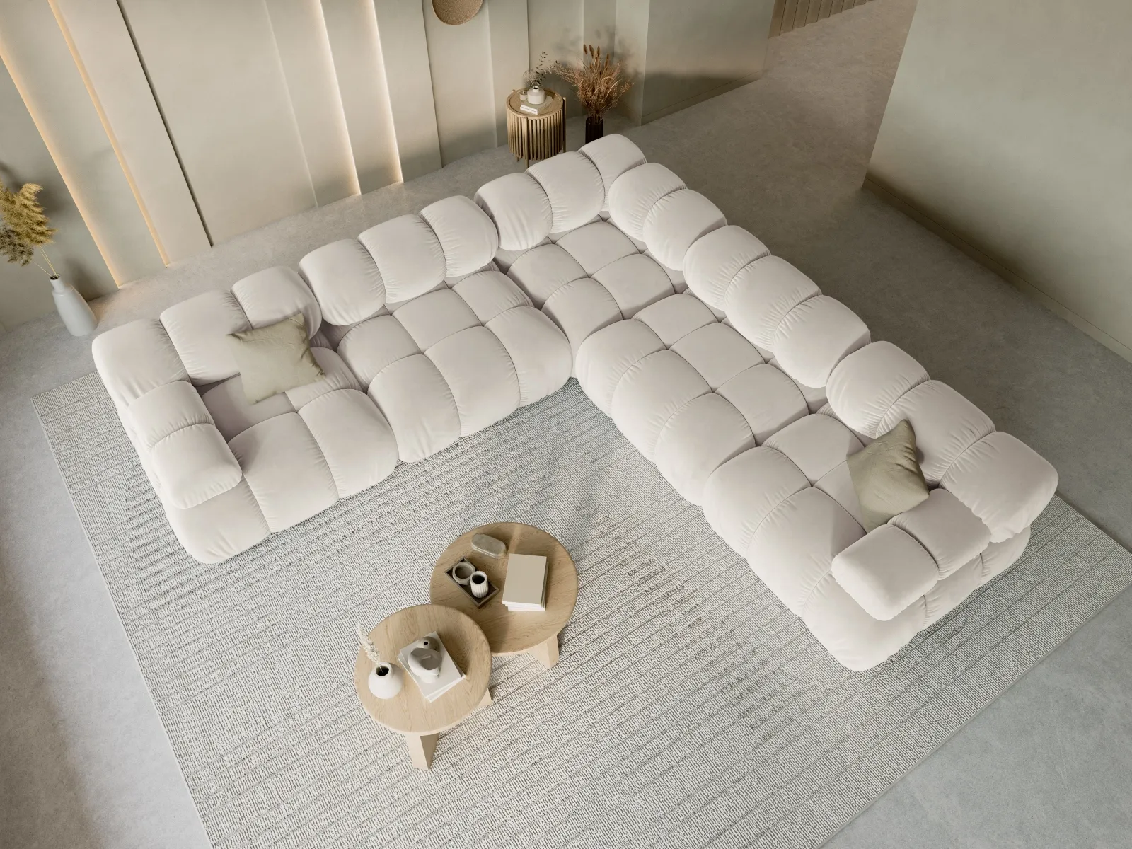 Bellis Modulares 5-Sitzer Ecksofa mit Samtbezug oder 3D-Stoff 282 cm - Image 115