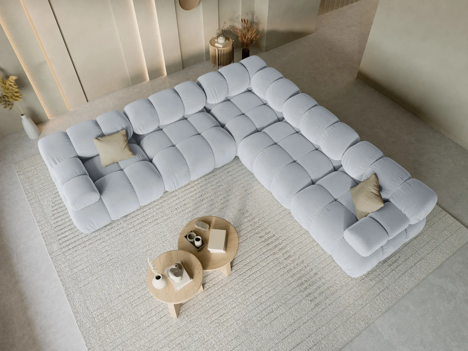 Bellis Modulares 5-Sitzer Ecksofa mit Samtbezug oder 3D-Stoff 282 cm - Image 123