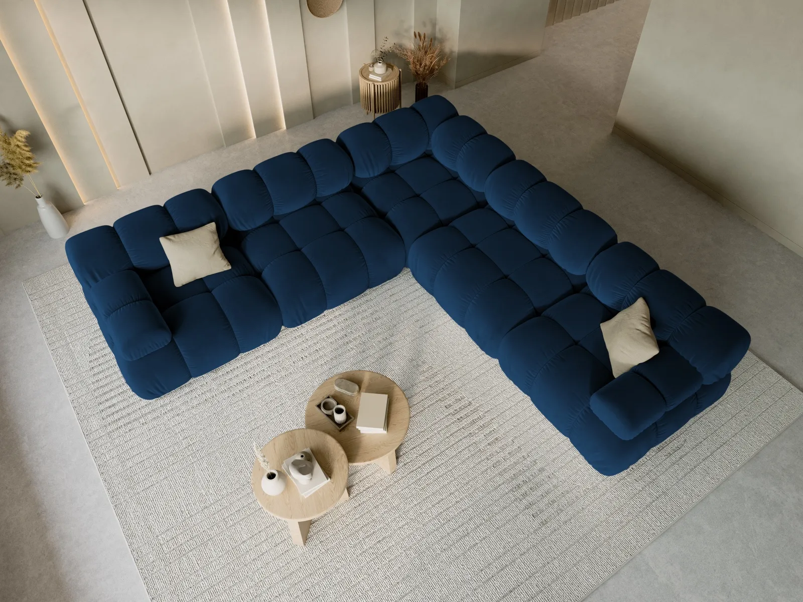 Bellis Modulares 5-Sitzer Ecksofa mit Samtbezug oder 3D-Stoff 282 cm - Image 131