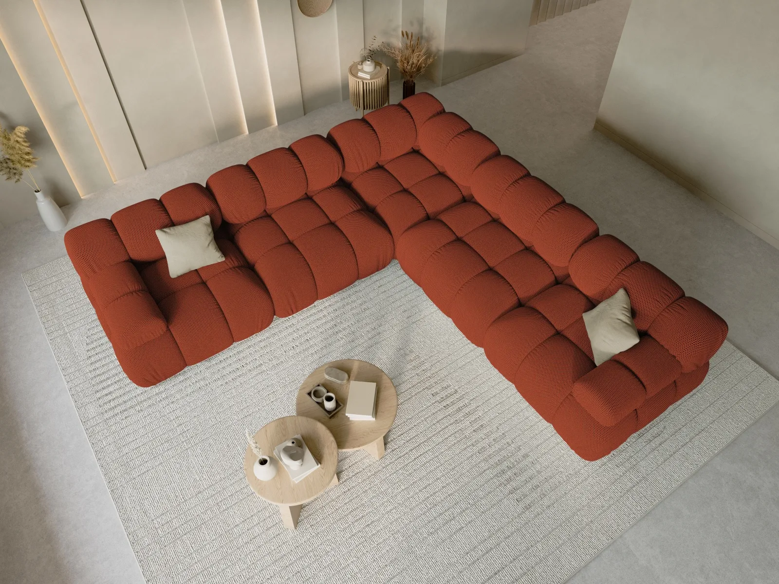 Bellis Modulares 5-Sitzer Ecksofa mit Samtbezug oder 3D-Stoff 282 cm - Image 16