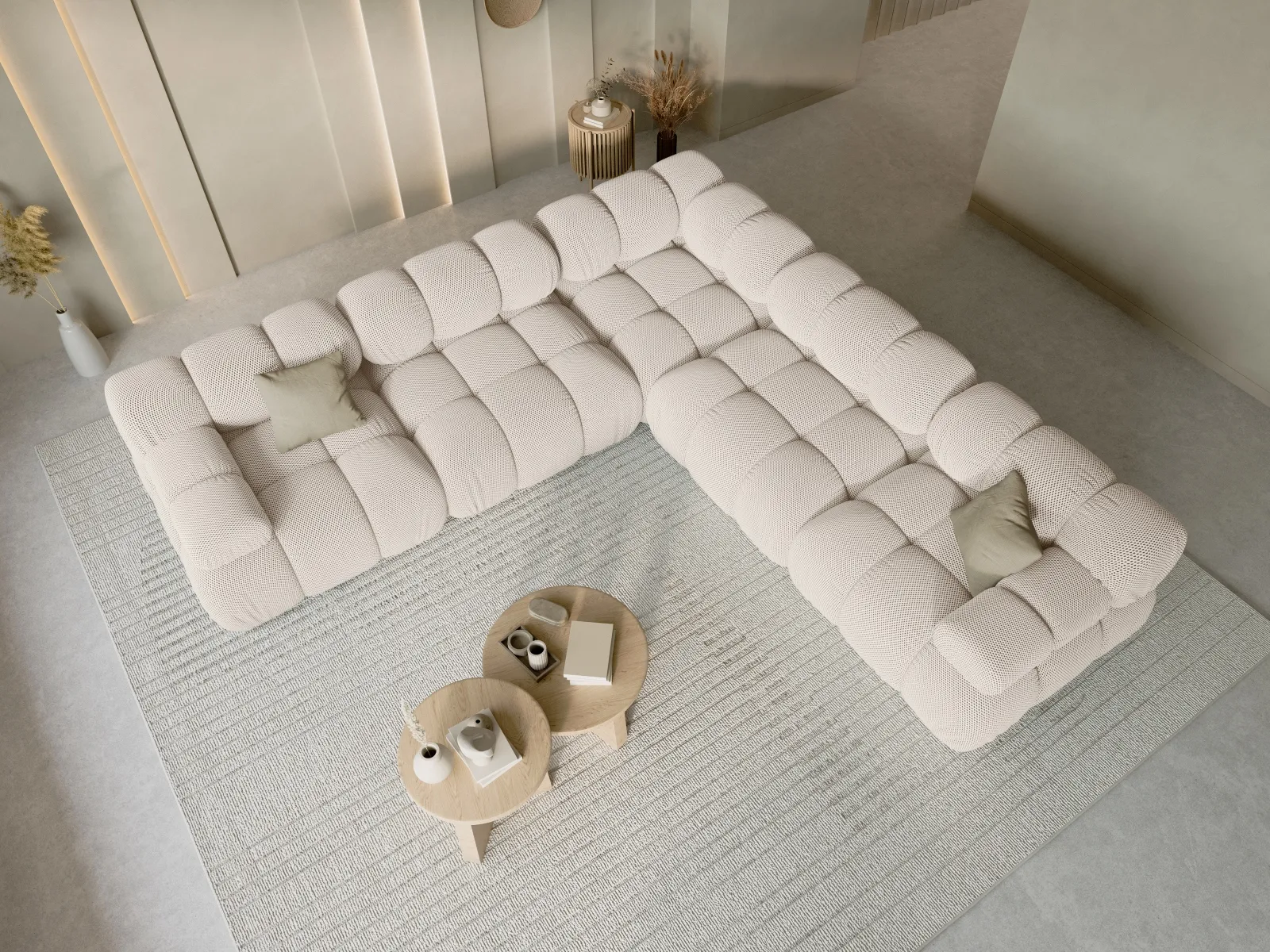 Bellis Modulares 5-Sitzer Ecksofa mit Samtbezug oder 3D-Stoff 282 cm - Image 2