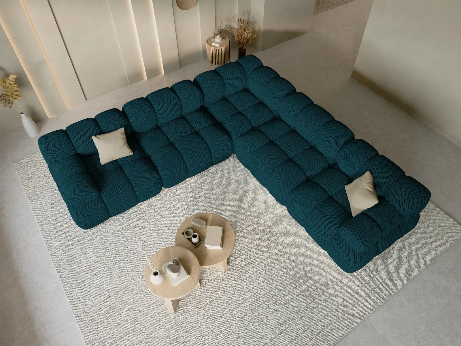 Bellis Modulares 5-Sitzer Ecksofa mit Samtbezug oder 3D-Stoff 282 cm - Image 30
