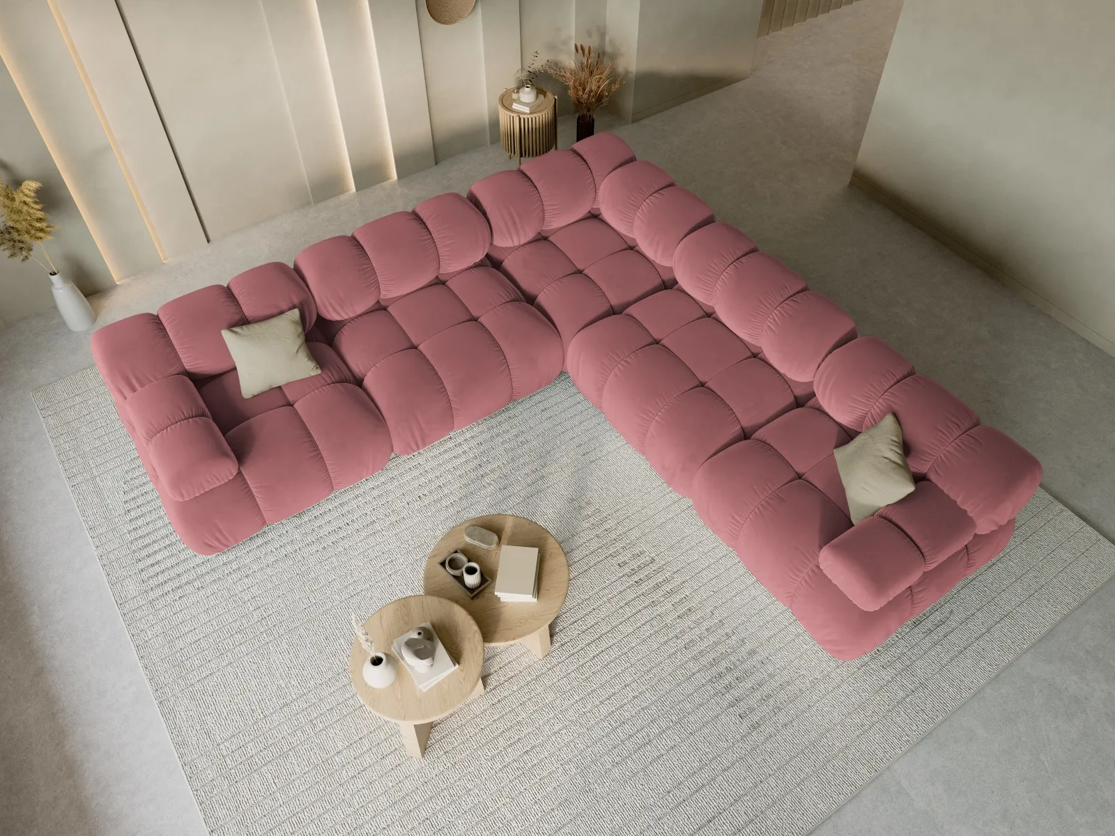 Bellis Modulares 5-Sitzer Ecksofa mit Samtbezug oder 3D-Stoff 282 cm - Image 51