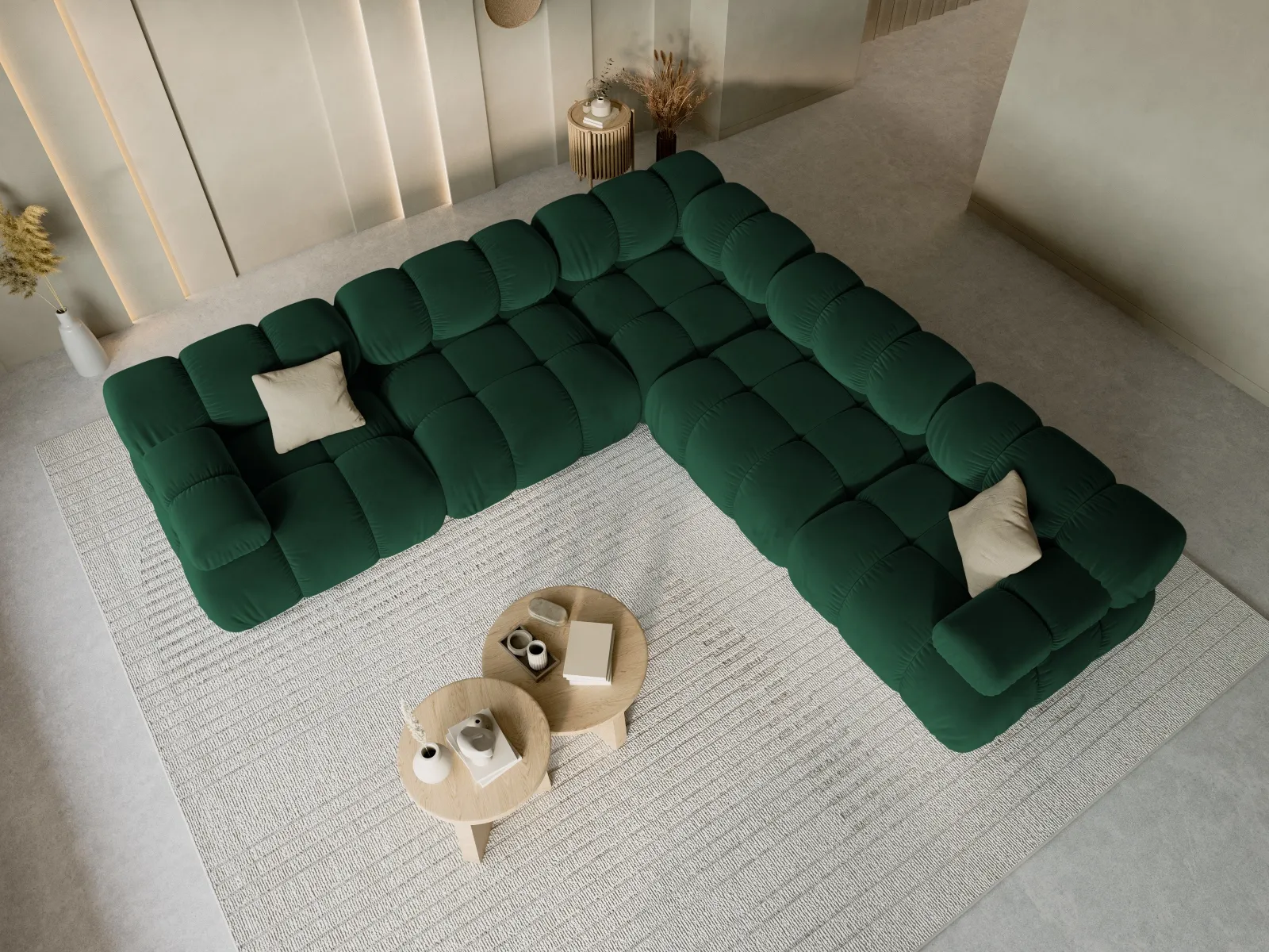 Bellis Modulares 5-Sitzer Ecksofa mit Samtbezug oder 3D-Stoff 282 cm - Image 83