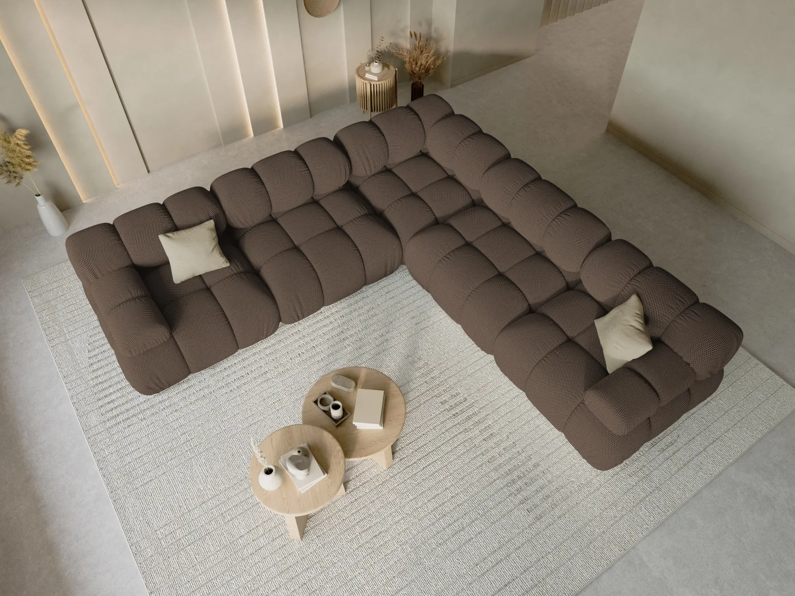 Bellis Modulares 5-Sitzer Ecksofa mit Samtbezug oder 3D-Stoff 282 cm - Image 9