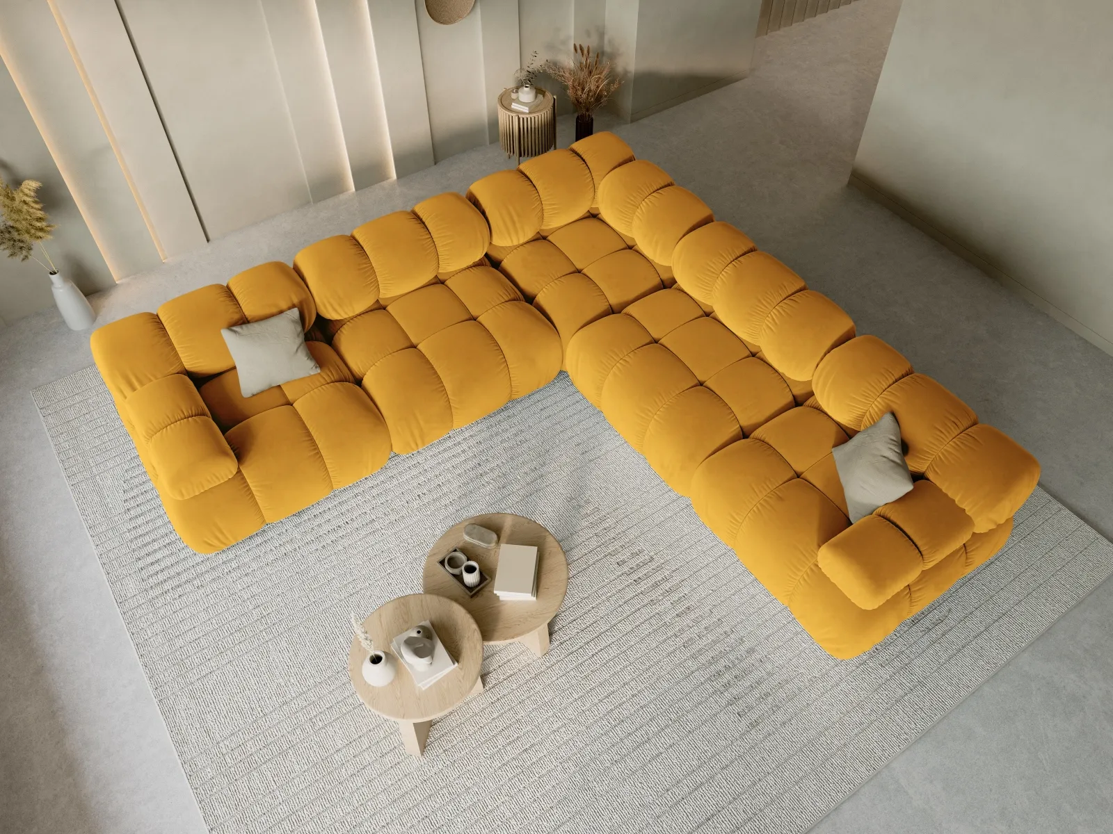 Bellis Modulares 5-Sitzer Ecksofa mit Samtbezug oder 3D-Stoff 282 cm - Image 91