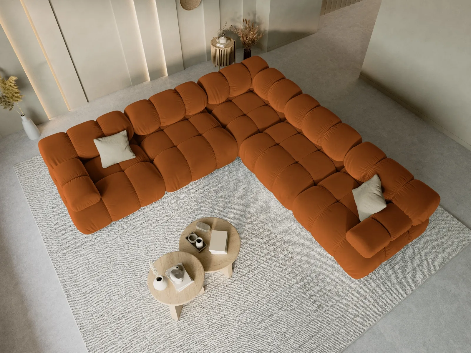 Bellis Modulares 5-Sitzer Ecksofa mit Samtbezug oder 3D-Stoff 282 cm - Image 99