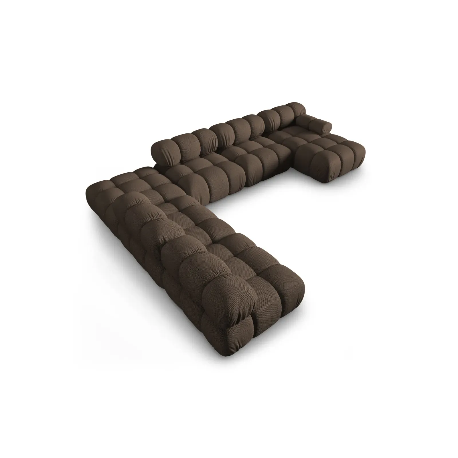 Bellis Modulares Sofa 6 Module Chaise Longue Links mit Samtbezug oder 3D-Stoff, 376x282 cm - Image 10