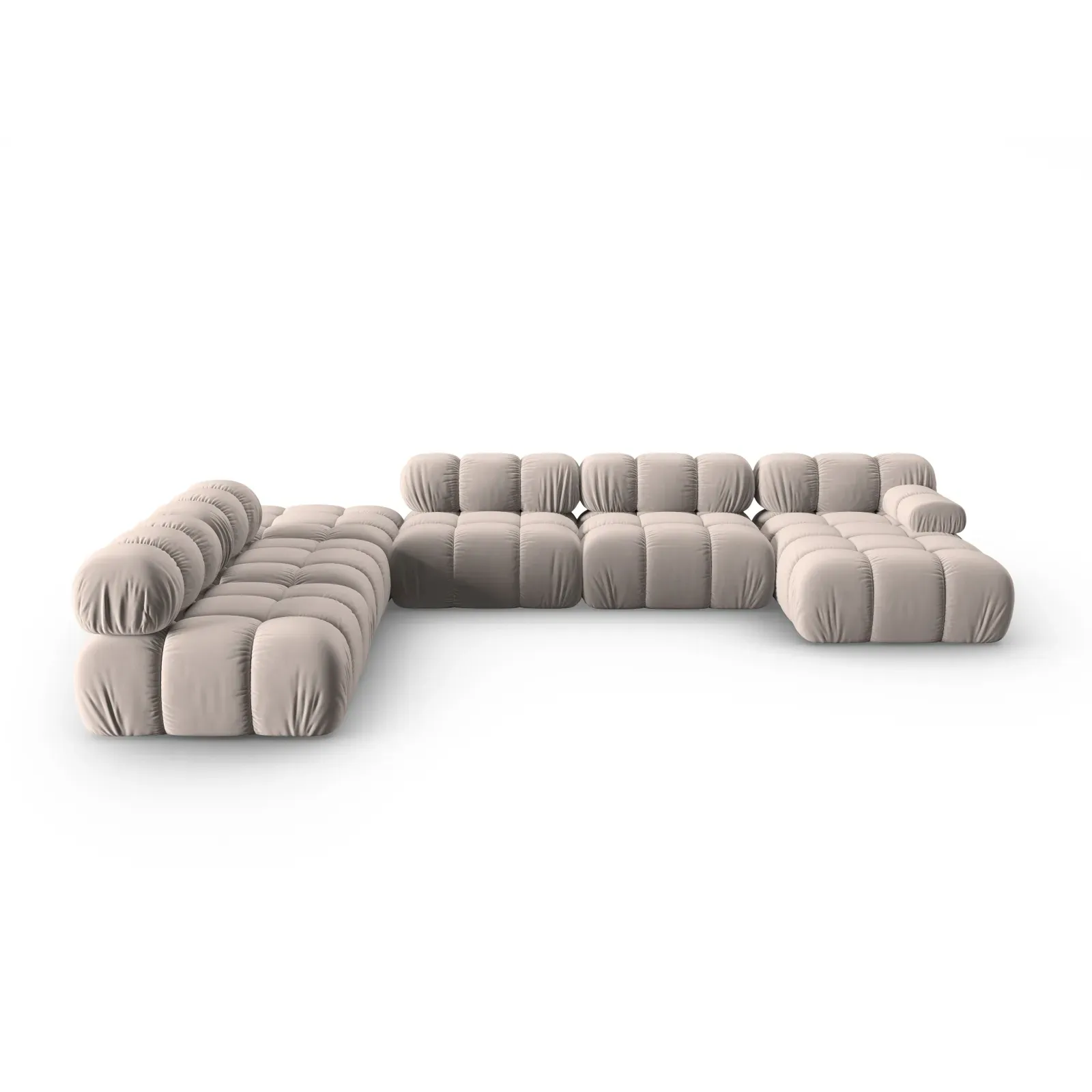 Bellis Modulares Sofa 6 Module Chaise Longue Links mit Samtbezug oder 3D-Stoff, 376x282 cm - Image 112