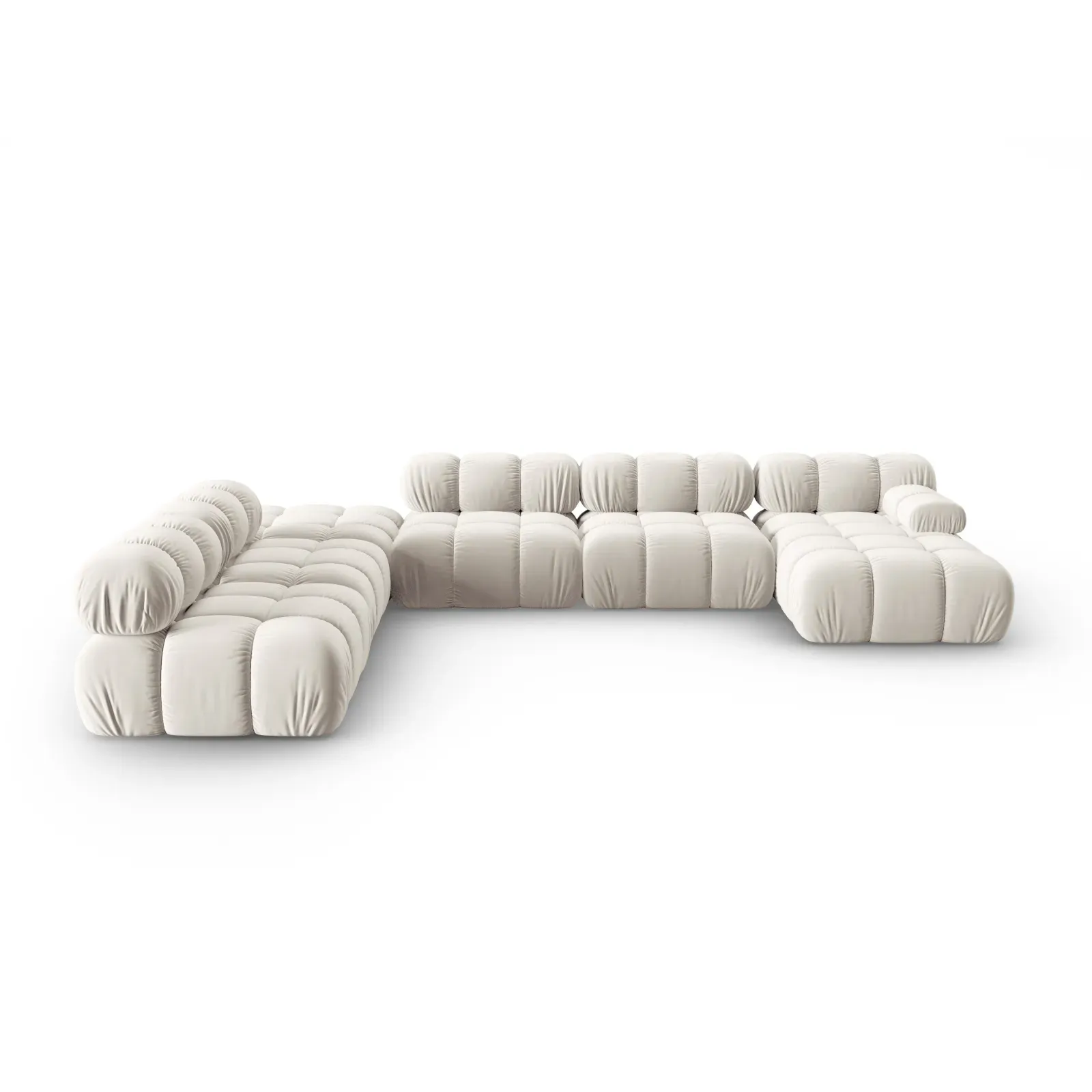 Bellis Modulares Sofa 6 Module Chaise Longue Links mit Samtbezug oder 3D-Stoff, 376x282 cm - Image 121
