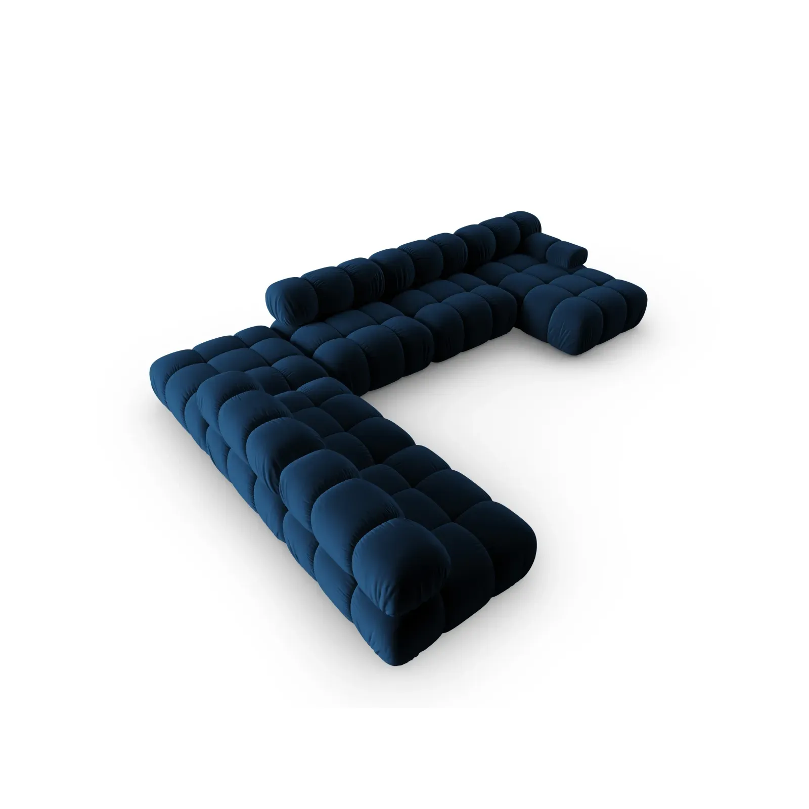 Bellis Modulares Sofa 6 Module Chaise Longue Links mit Samtbezug oder 3D-Stoff, 376x282 cm - Image 142