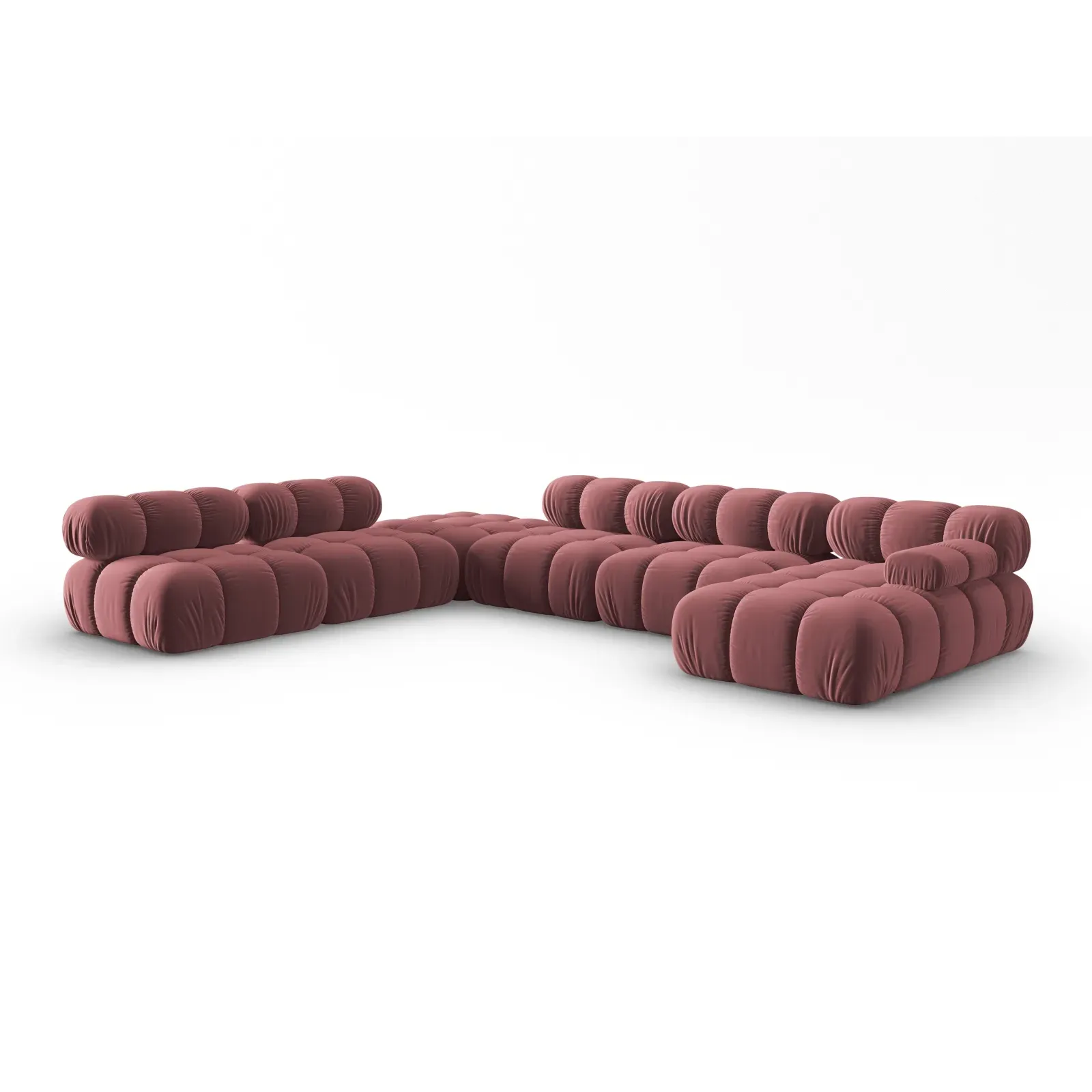 Bellis Modulares Sofa 6 Module Chaise Longue Links mit Samtbezug oder 3D-Stoff, 376x282 cm - Image 52