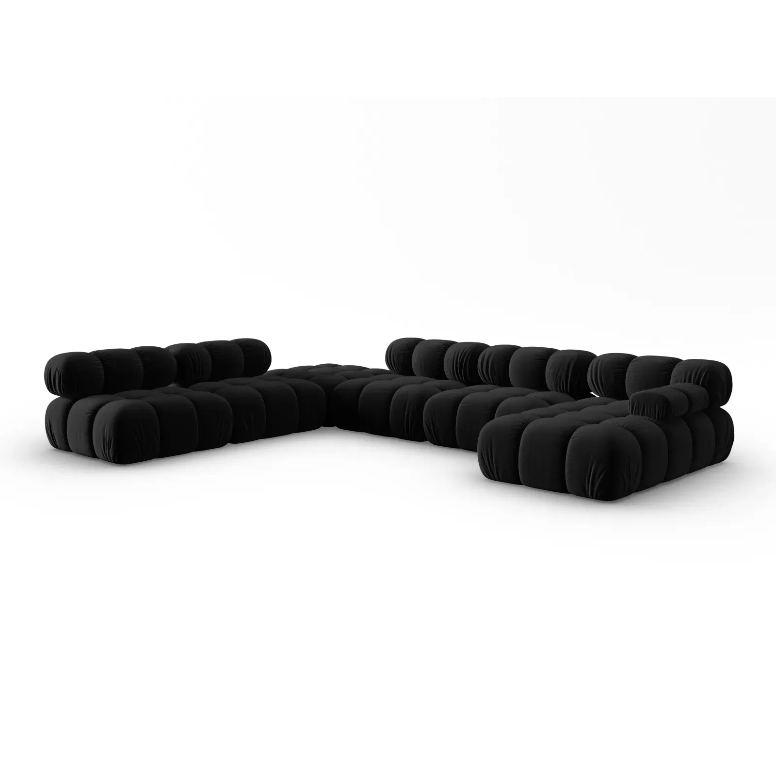 Bellis Modulares Sofa 6 Module Chaise Longue Links mit Samtbezug oder 3D-Stoff, 376x282 cm - Image 61