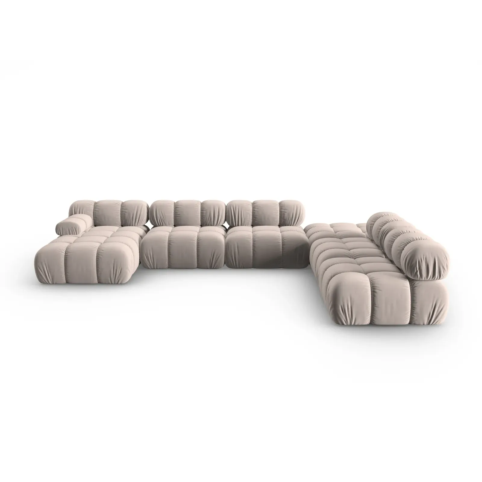 Bellis Modulares Sofa 6 Module Chaise Longue Rechts mit Samtbezug oder 3D-Stoff, 376x282 cm - Image 113