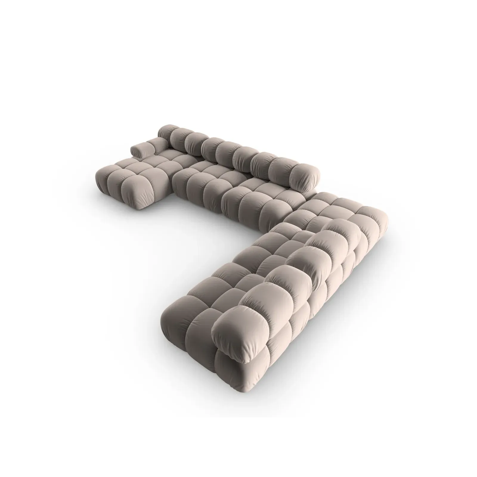 Bellis Modulares Sofa 6 Module Chaise Longue Rechts mit Samtbezug oder 3D-Stoff, 376x282 cm - Image 116