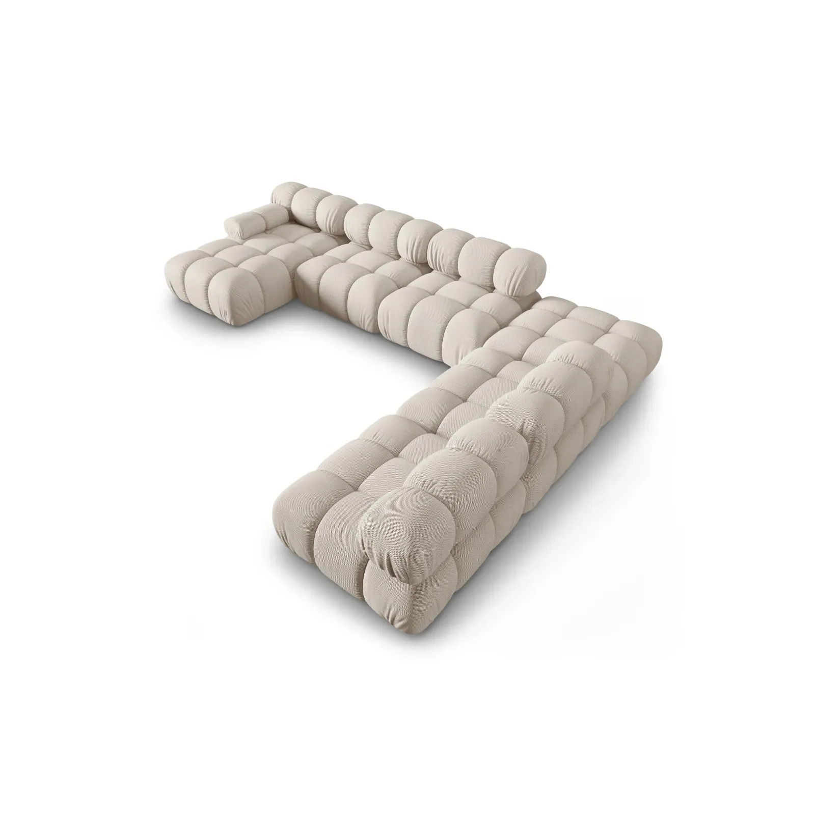 Bellis Modulares Sofa 6 Module Chaise Longue Rechts mit Samtbezug oder 3D-Stoff, 376x282 cm - Image 3