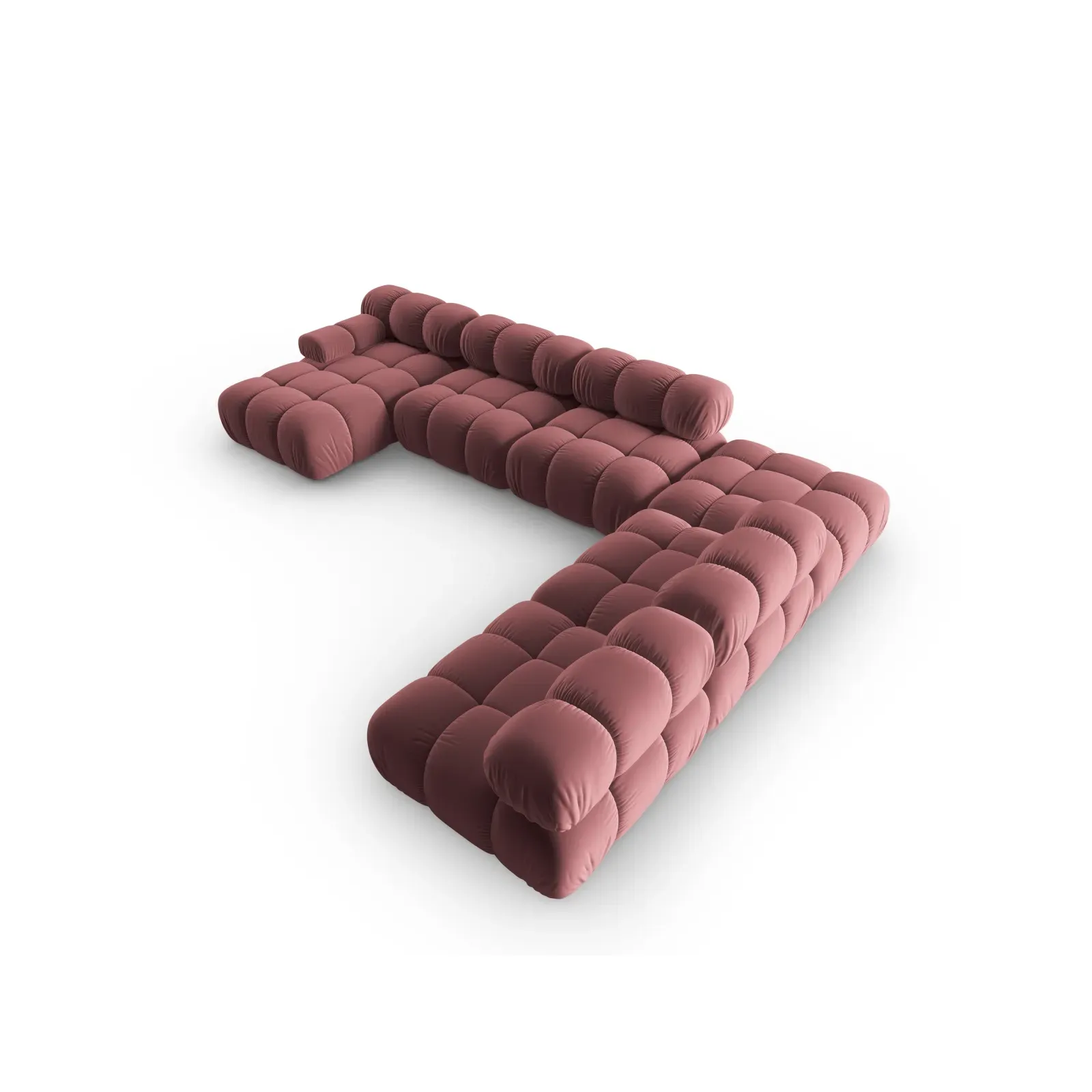 Bellis Modulares Sofa 6 Module Chaise Longue Rechts mit Samtbezug oder 3D-Stoff, 376x282 cm - Image 53