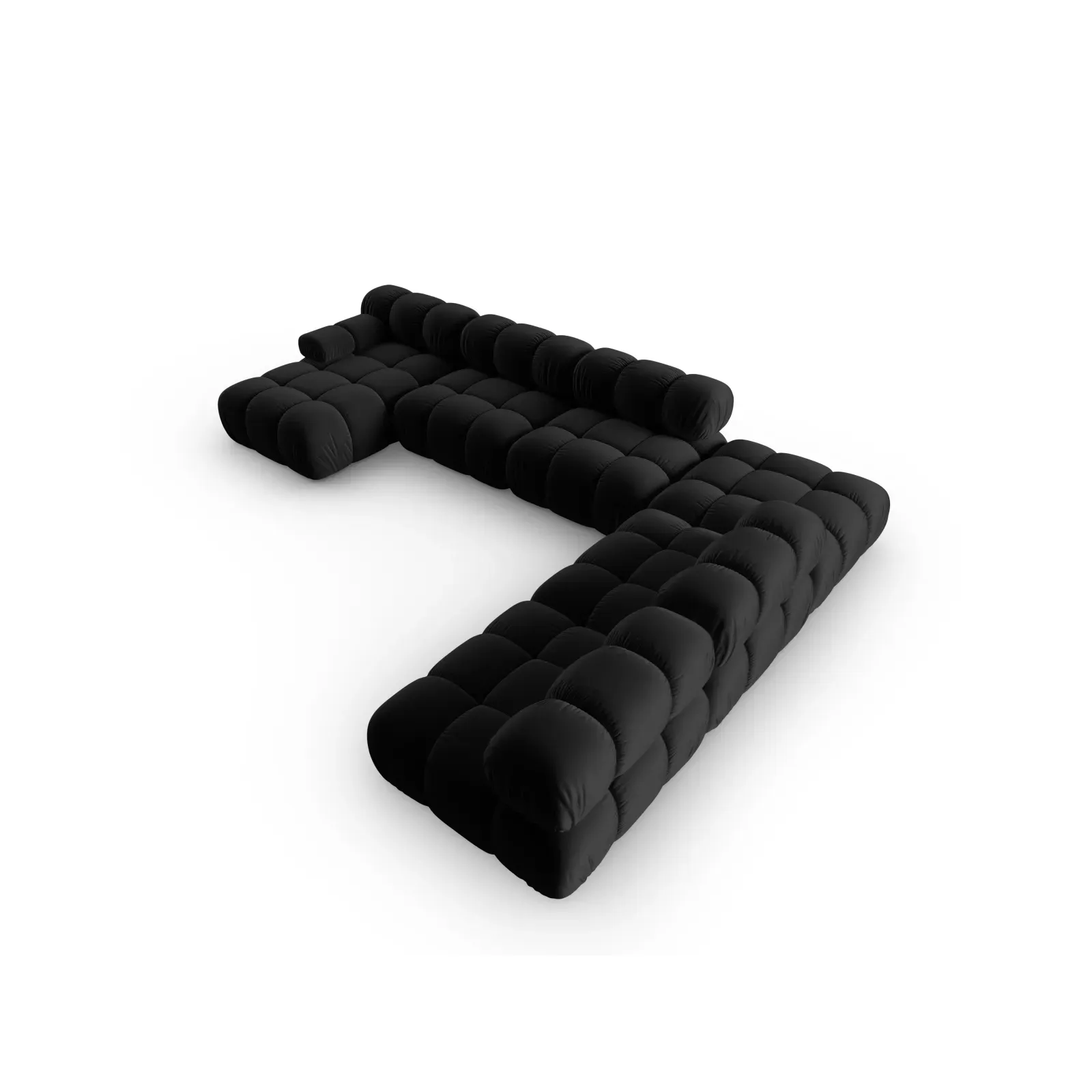 Bellis Modulares Sofa 6 Module Chaise Longue Rechts mit Samtbezug oder 3D-Stoff, 376x282 cm - Image 62
