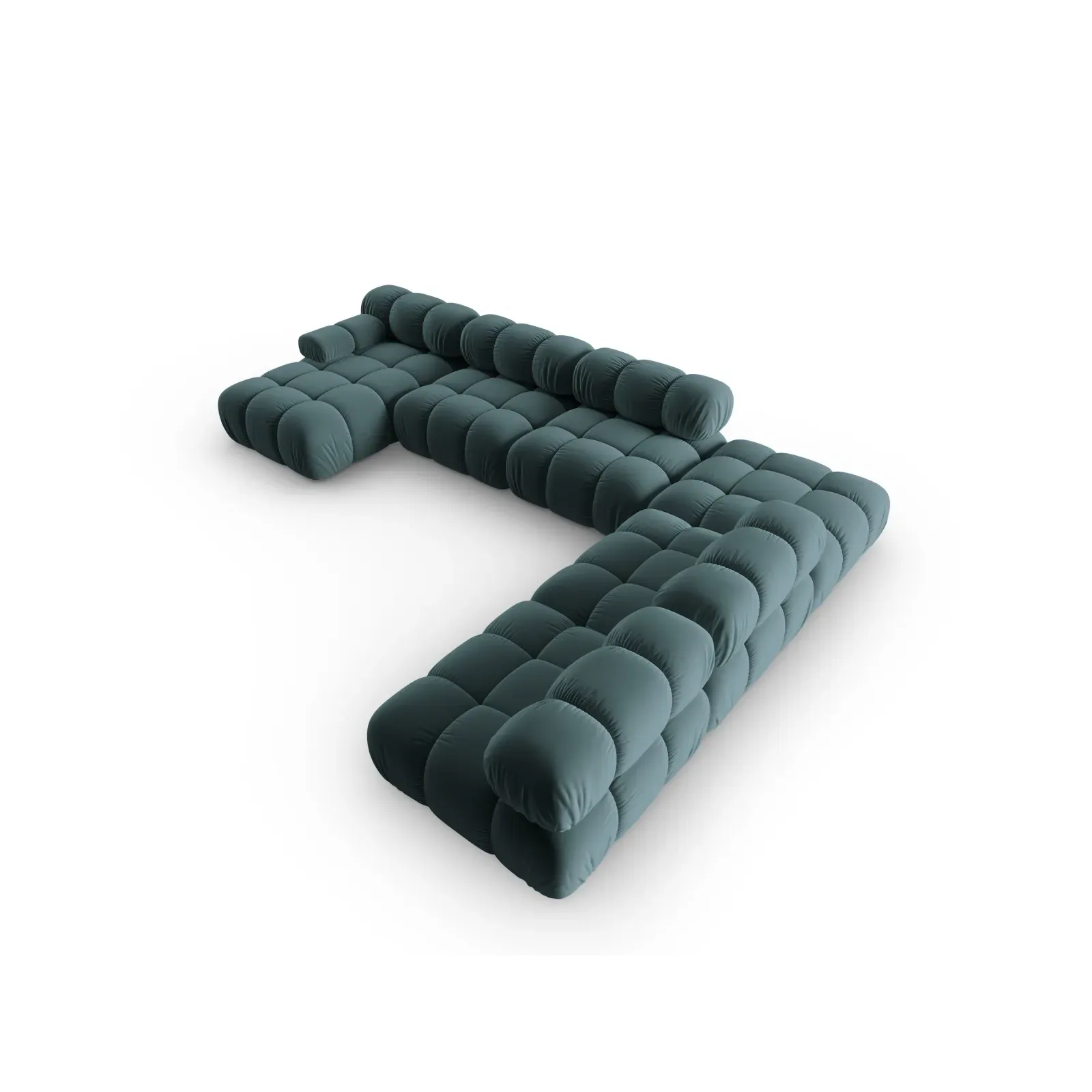 Bellis Modulares Sofa 6 Module Chaise Longue Rechts mit Samtbezug oder 3D-Stoff, 376x282 cm - Image 80