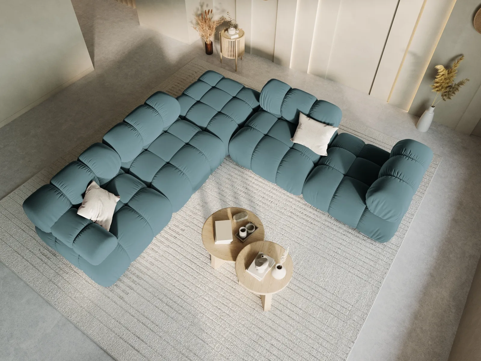 Bellis Modulares Sofa Eckmodul Links mit Samtbezug oder 3D-Stoff, 94 cm - Image 67