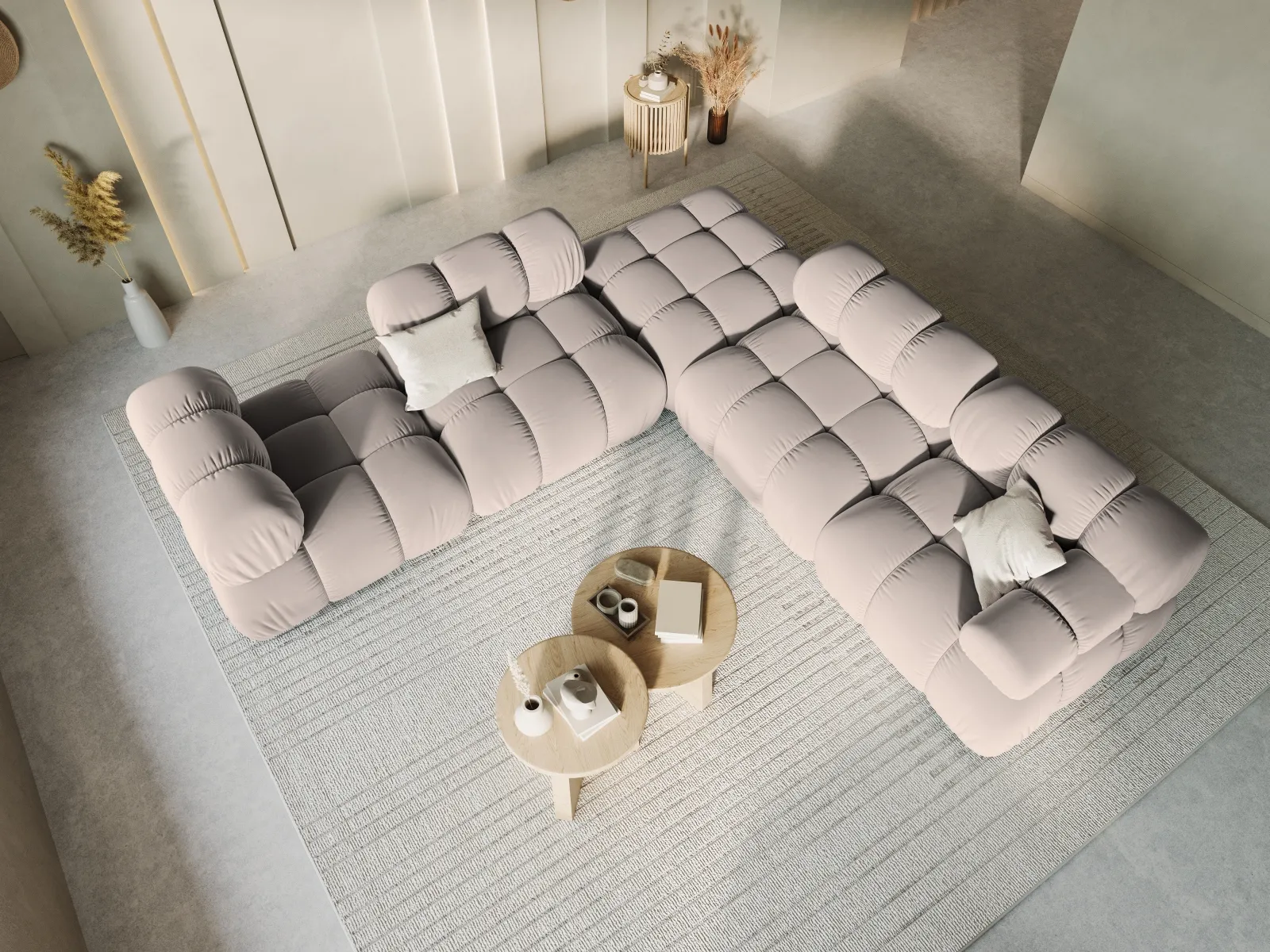 Bellis Modulares Sofa Eckmodul Rechts mit Samtbezug oder 3D-Stoff, 94 cm - Image 100