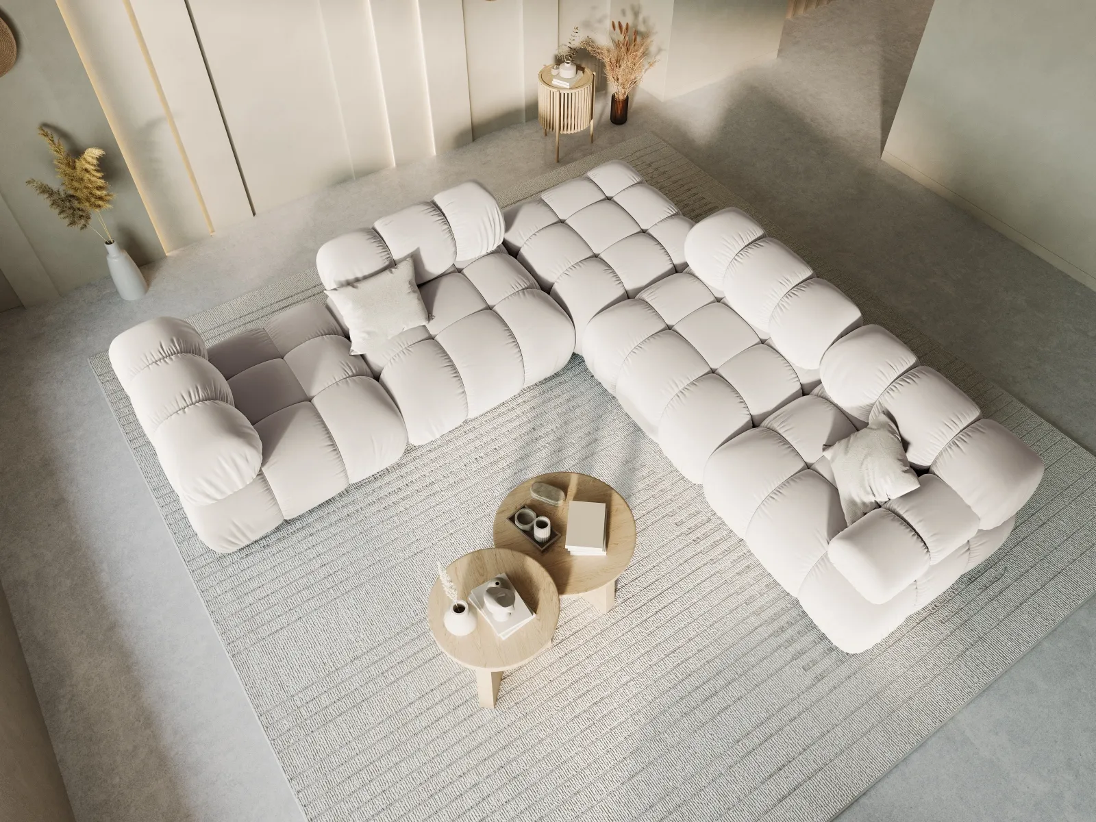 Bellis Modulares Sofa Eckmodul Rechts mit Samtbezug oder 3D-Stoff, 94 cm - Image 108