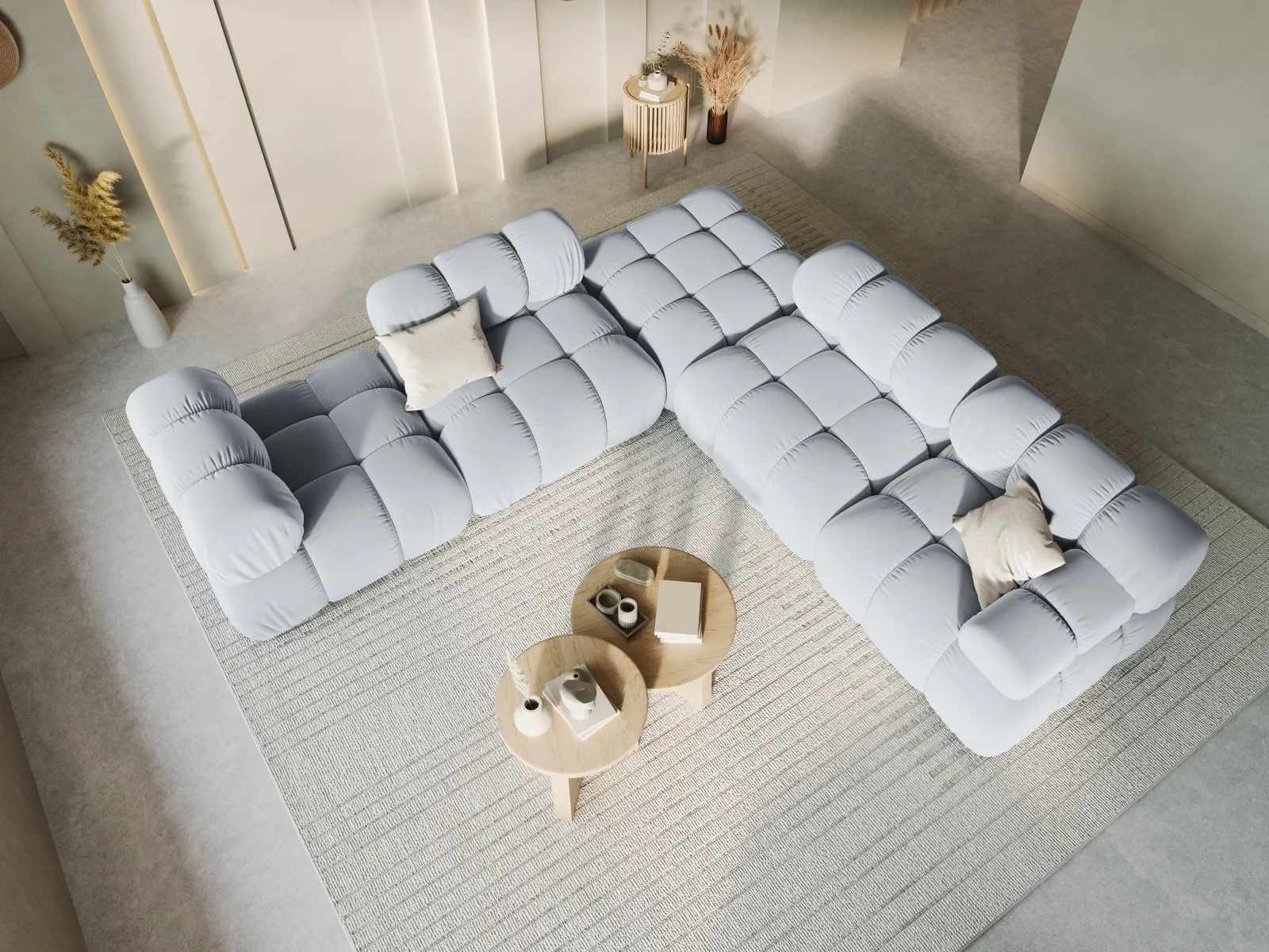 Bellis Modulares Sofa Eckmodul Rechts mit Samtbezug oder 3D-Stoff, 94 cm - Image 116