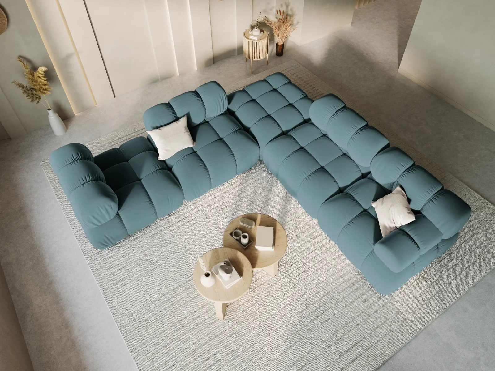 Bellis Modulares Sofa Eckmodul Rechts mit Samtbezug oder 3D-Stoff, 94 cm - Image 68