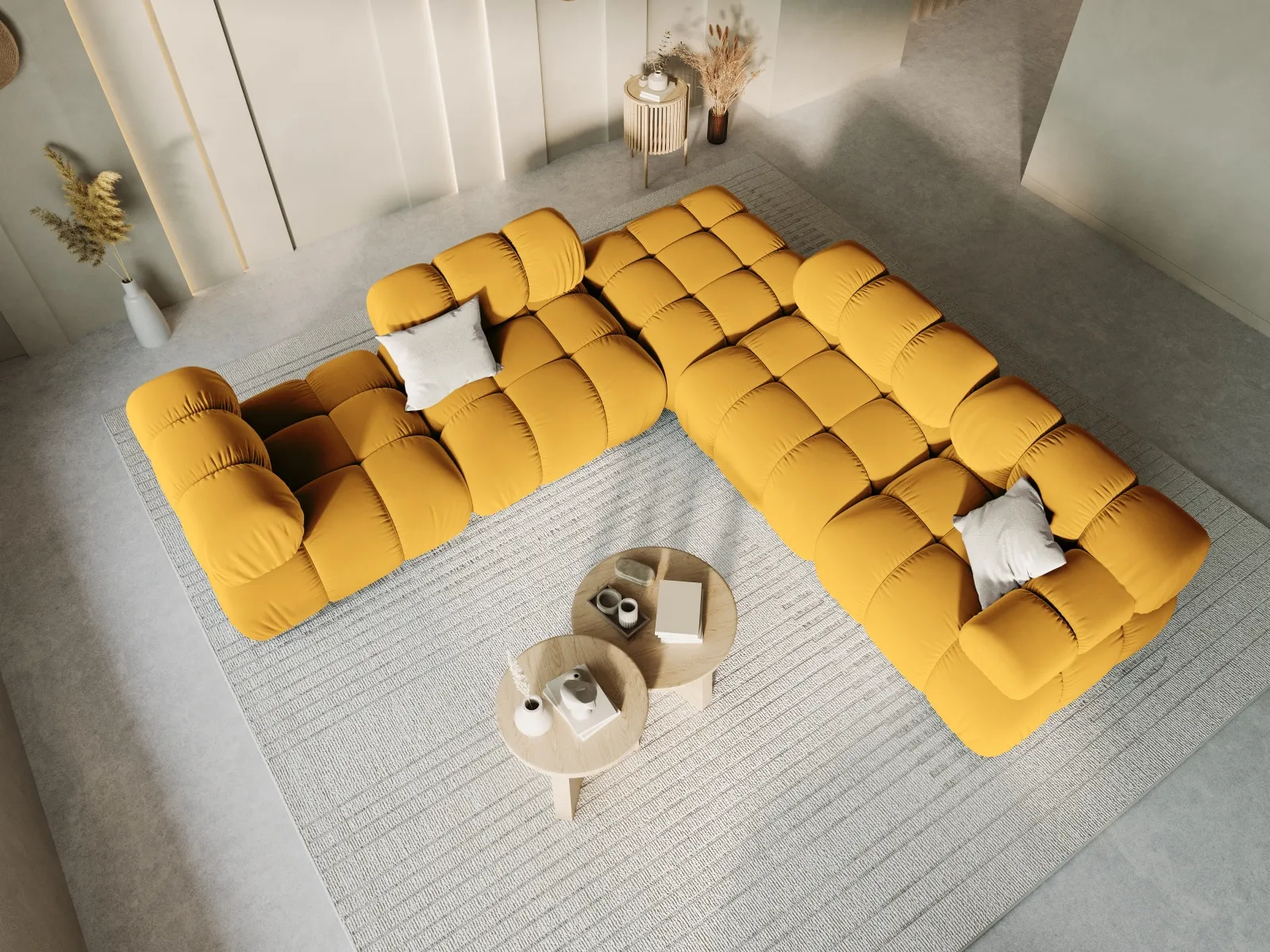 Bellis Modulares Sofa Eckmodul Rechts mit Samtbezug oder 3D-Stoff, 94 cm - Image 84