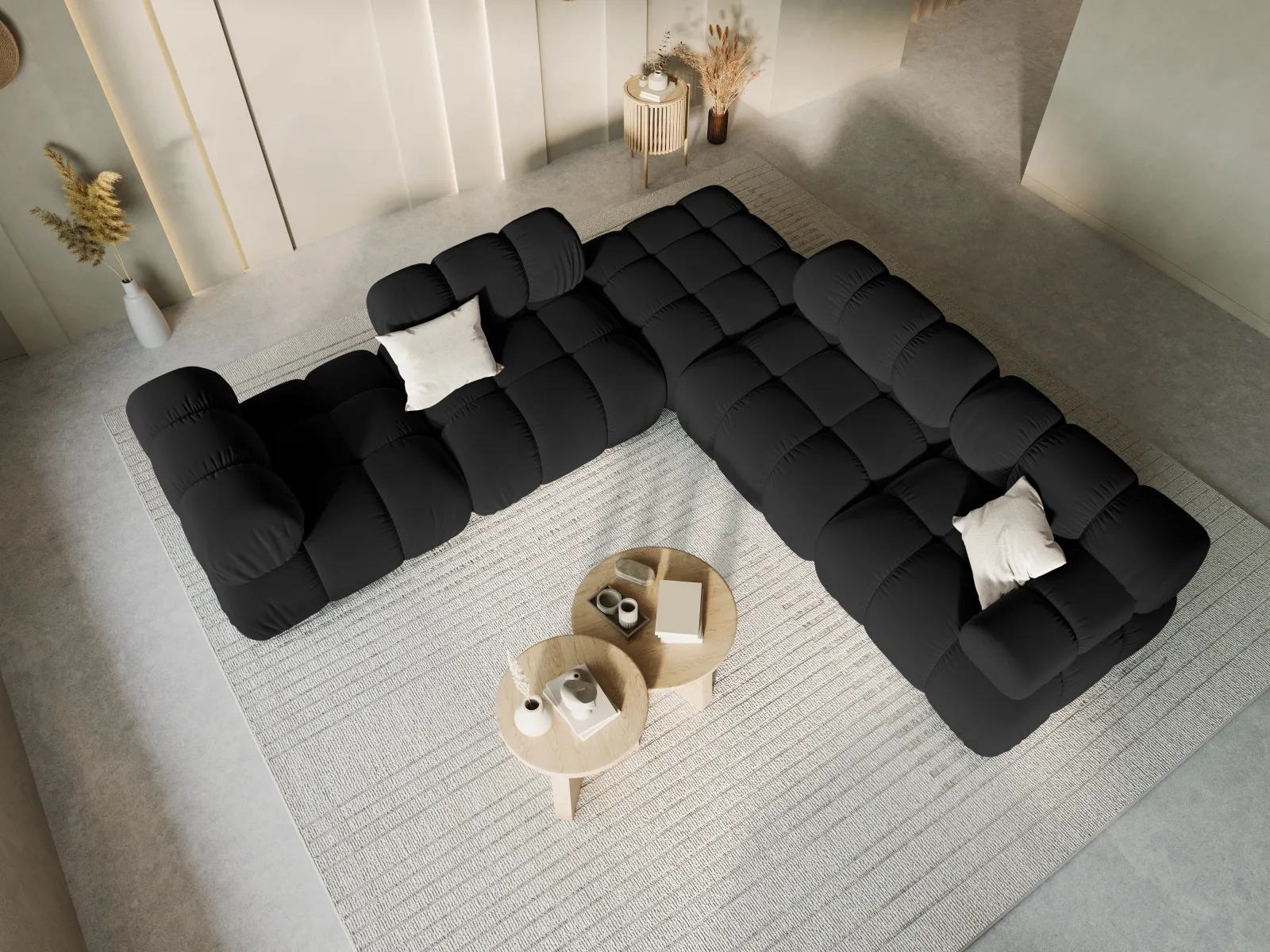 Bellis Modulares Sofa Einzelmodul Pouf mit Samtbezug oder 3D-Stoff, 94 cm - Image 44
