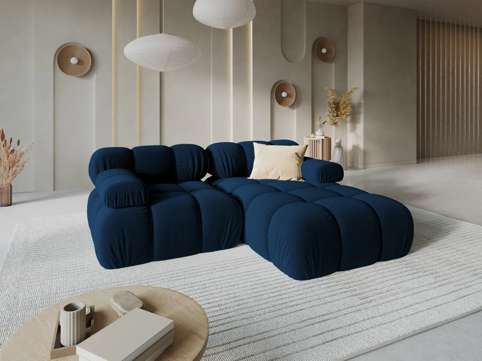 Bellis Modulares Sofa mit 2 Modulen mit Samtbezug oder 3d-Stoff, 188x155cm - Image 140