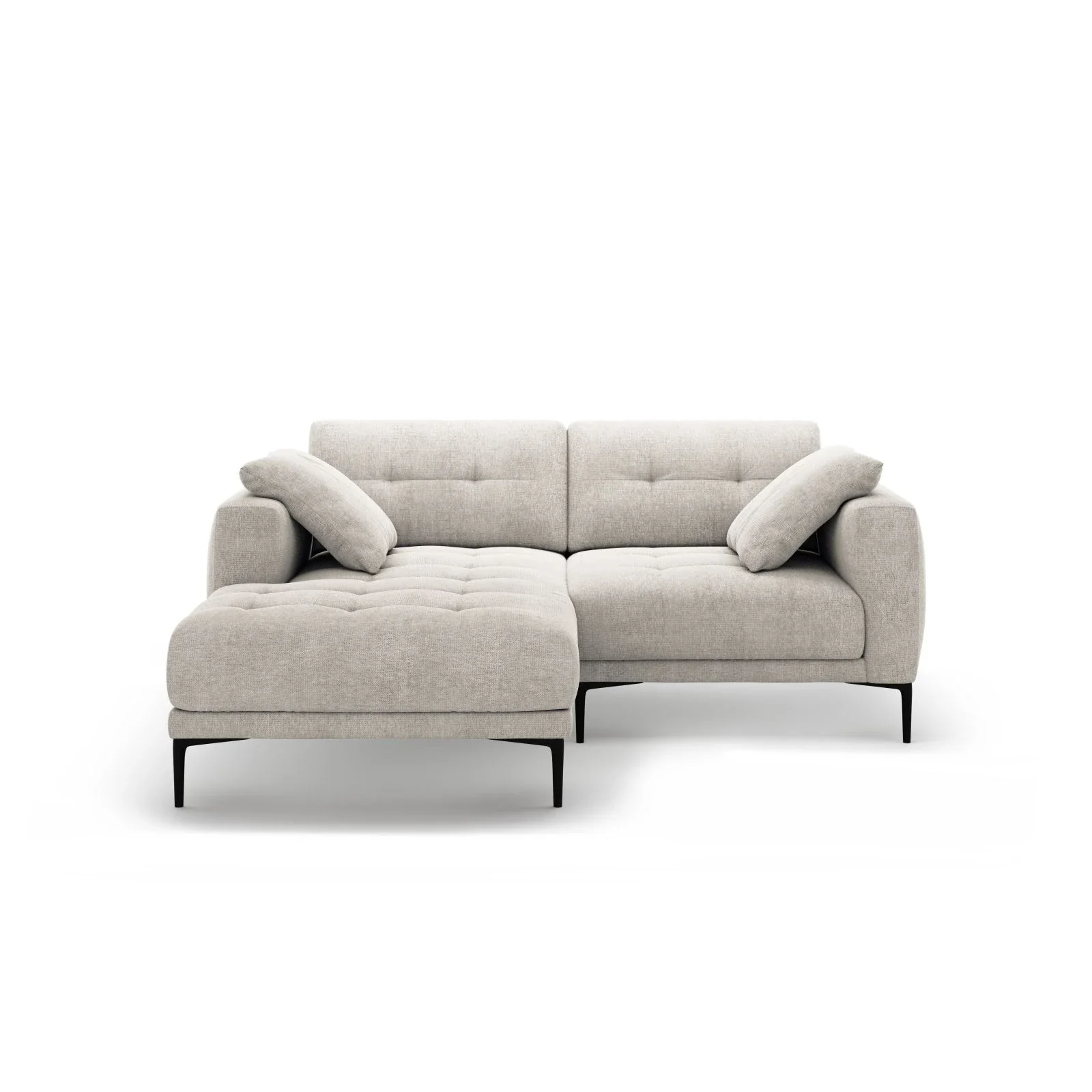 Bemy Ecksofa Links aus Samt oder Strukturstoff, 205x174 cm