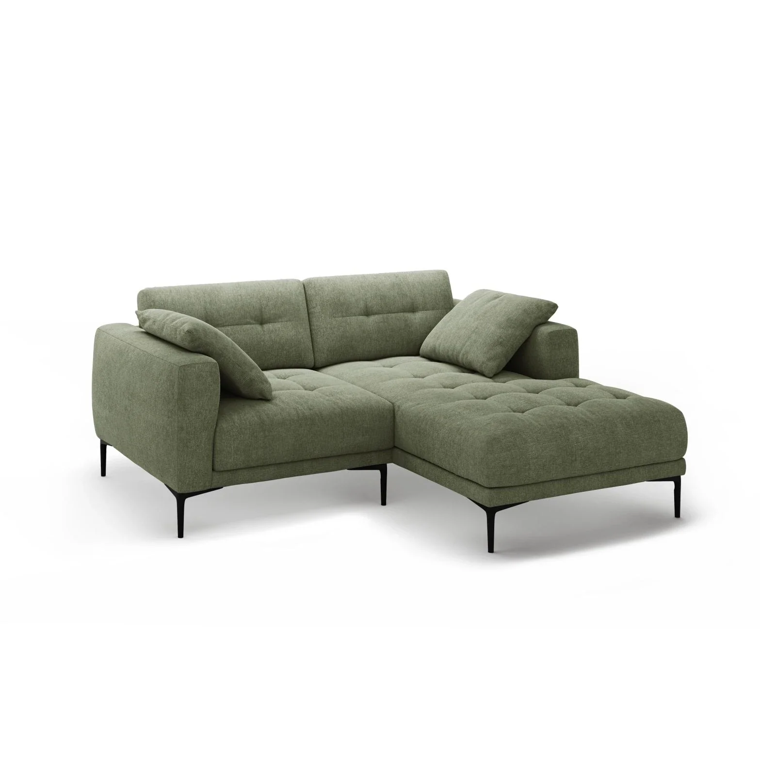 Bemy Ecksofa Rechts aus Samt oder Strukturstoff, 205x174 cm - Image 14