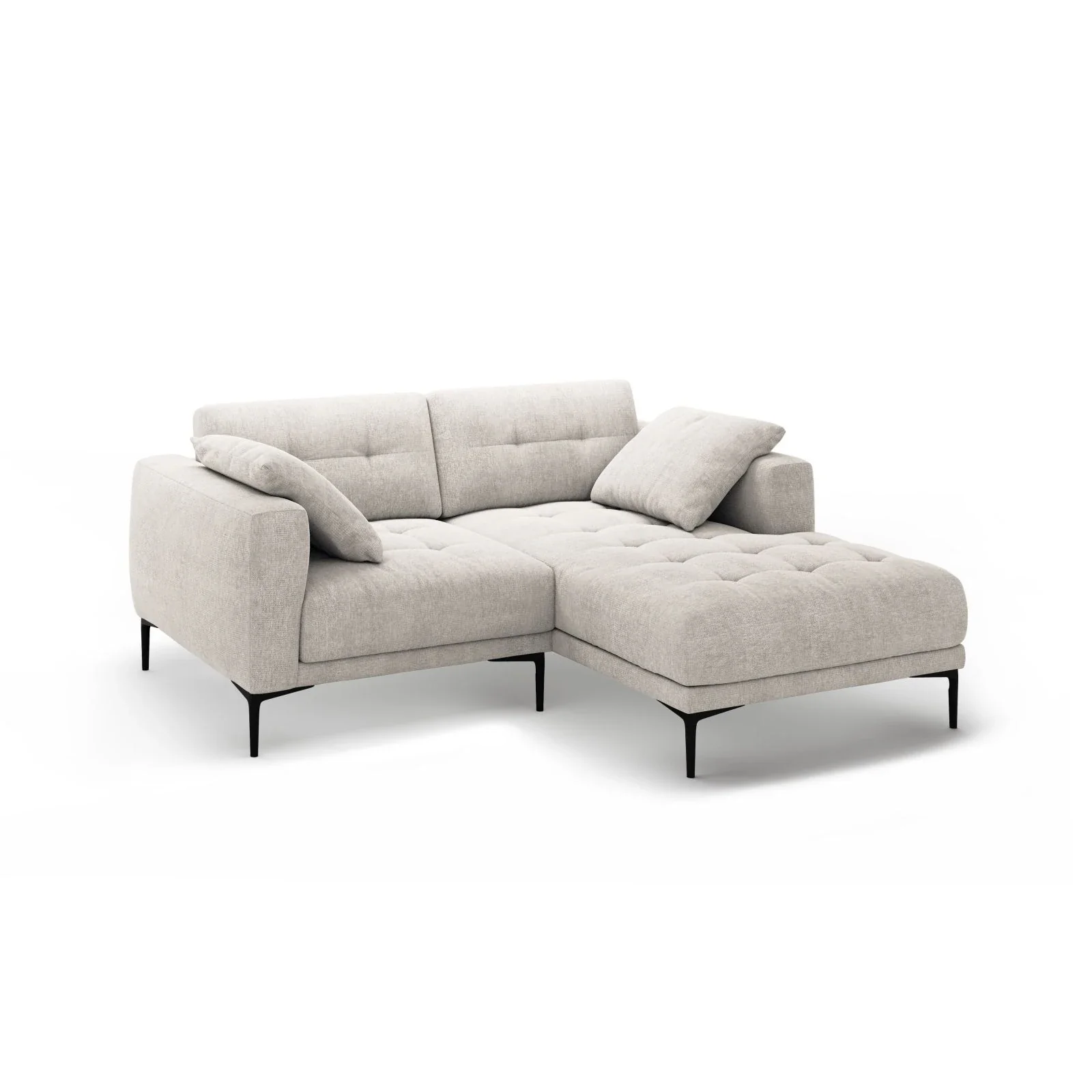 Bemy Ecksofa Rechts aus Samt oder Strukturstoff, 205x174 cm - Image 2