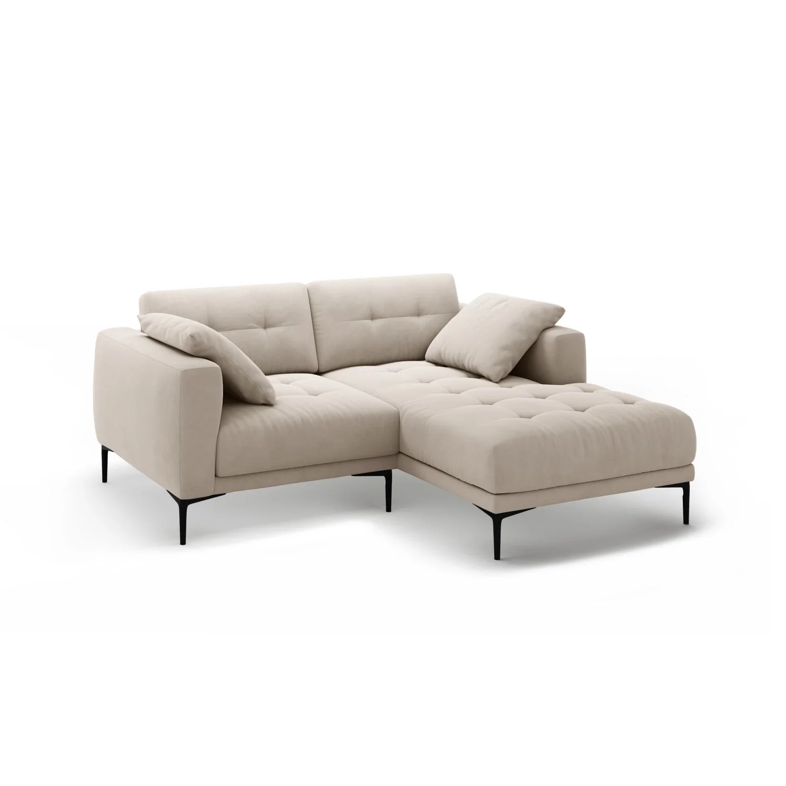 Bemy Ecksofa Rechts aus Samt oder Strukturstoff, 205x174 cm - Image 26